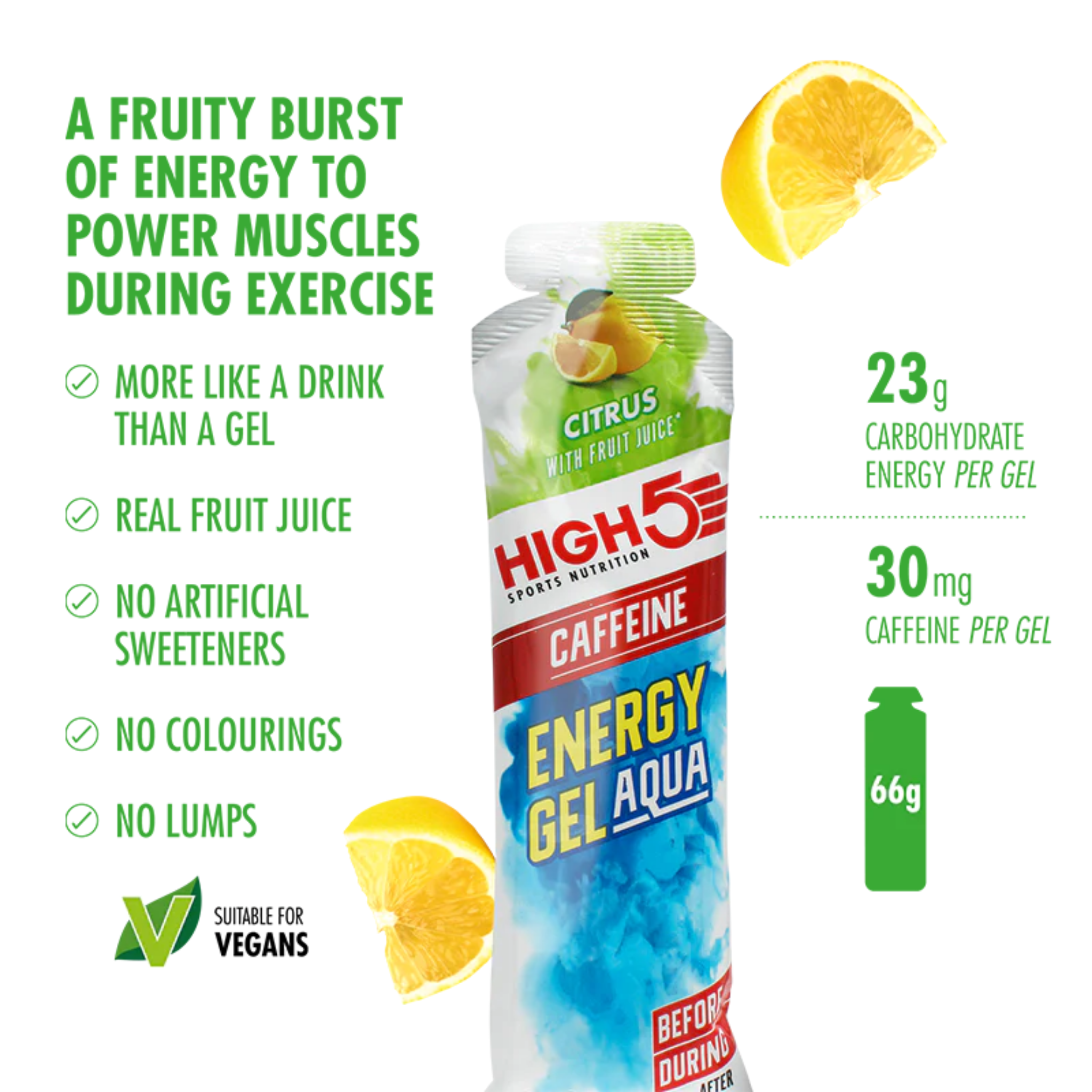 High5 Energigel Aqua Caffeine Citrus 66 g
