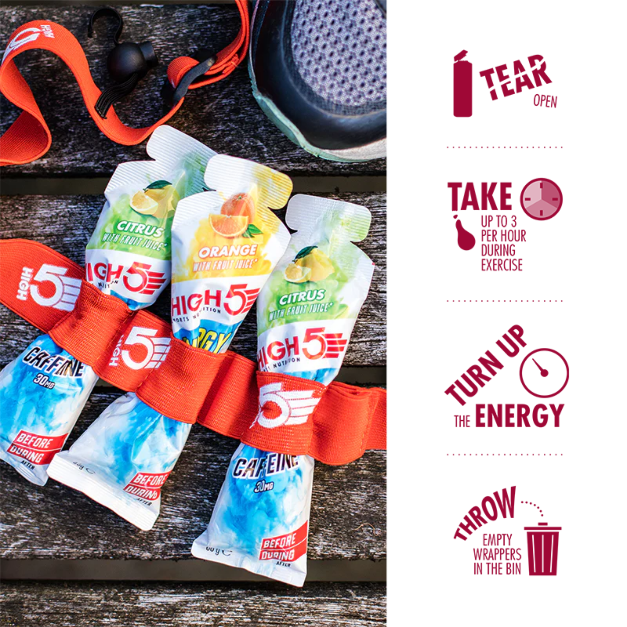 High5 Energigel Aqua Caffeine Citrus 66 g