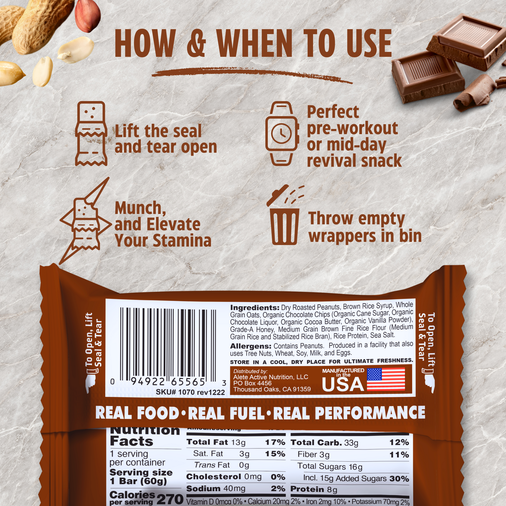 Bonk Breaker Energibar Peanut Butter & Chocolate Chip (12 x 49g) - DATOVARE