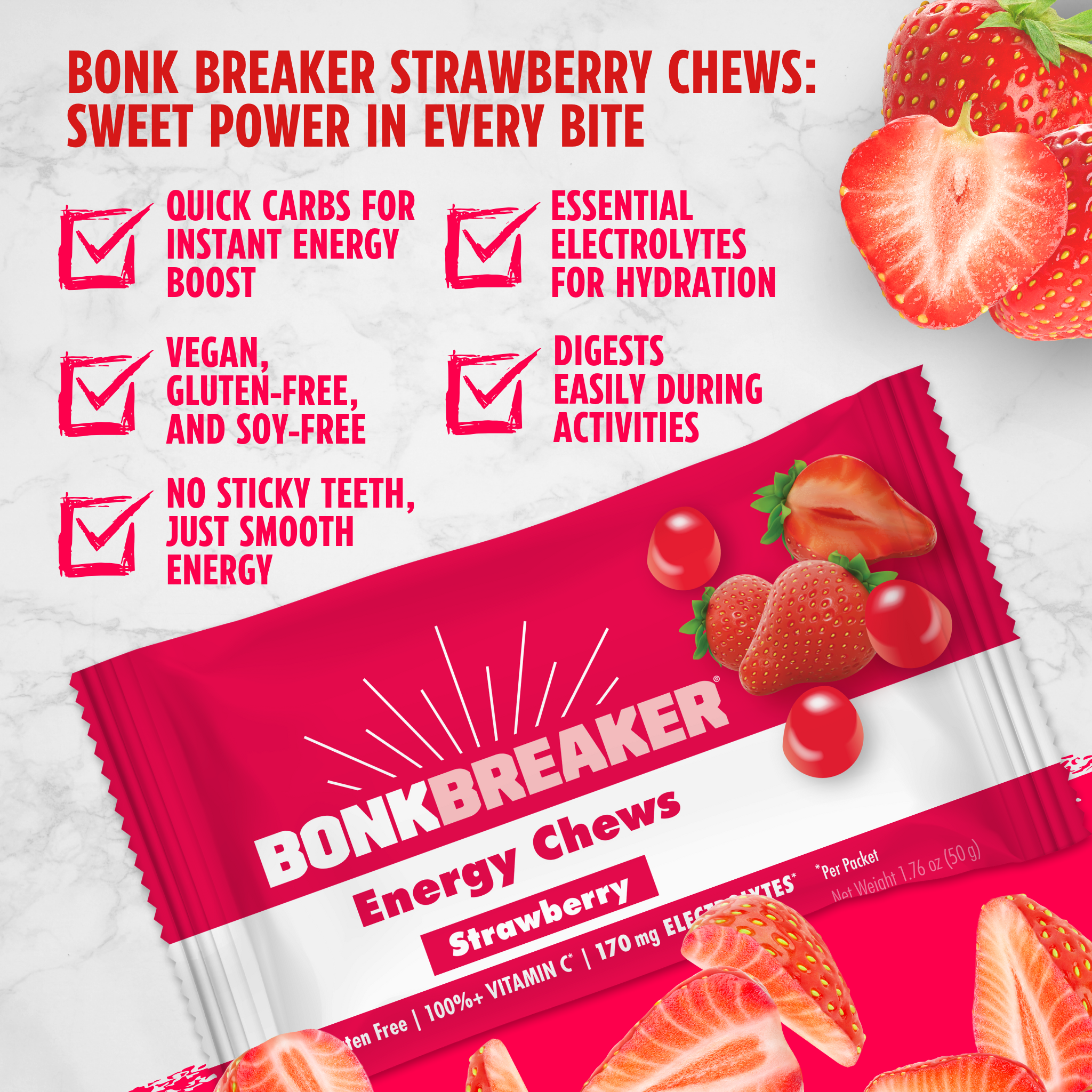 Bonk Breaker Energy chews Strawberry (10x50g)