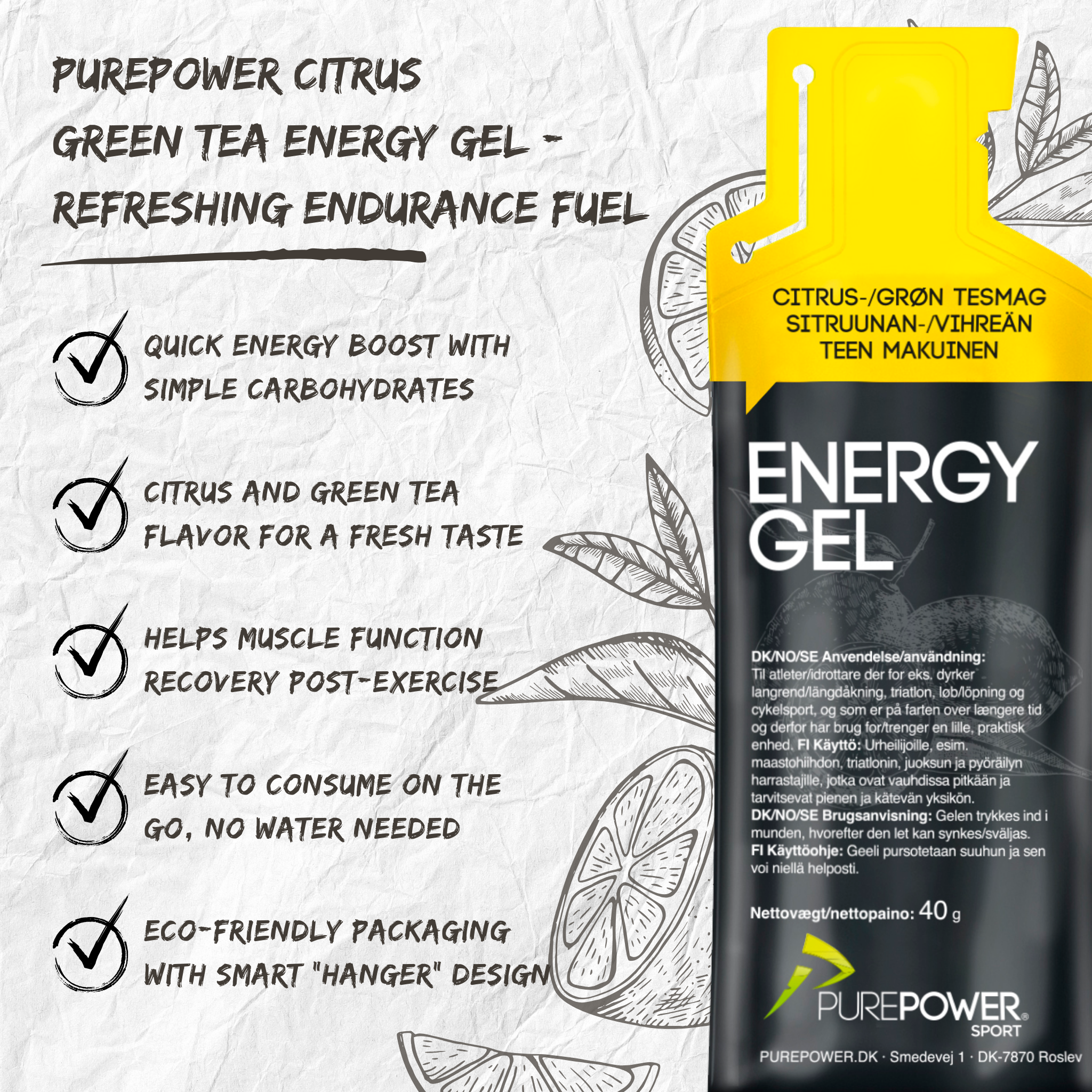 PurePower Energigel Lemon Tea (40g)