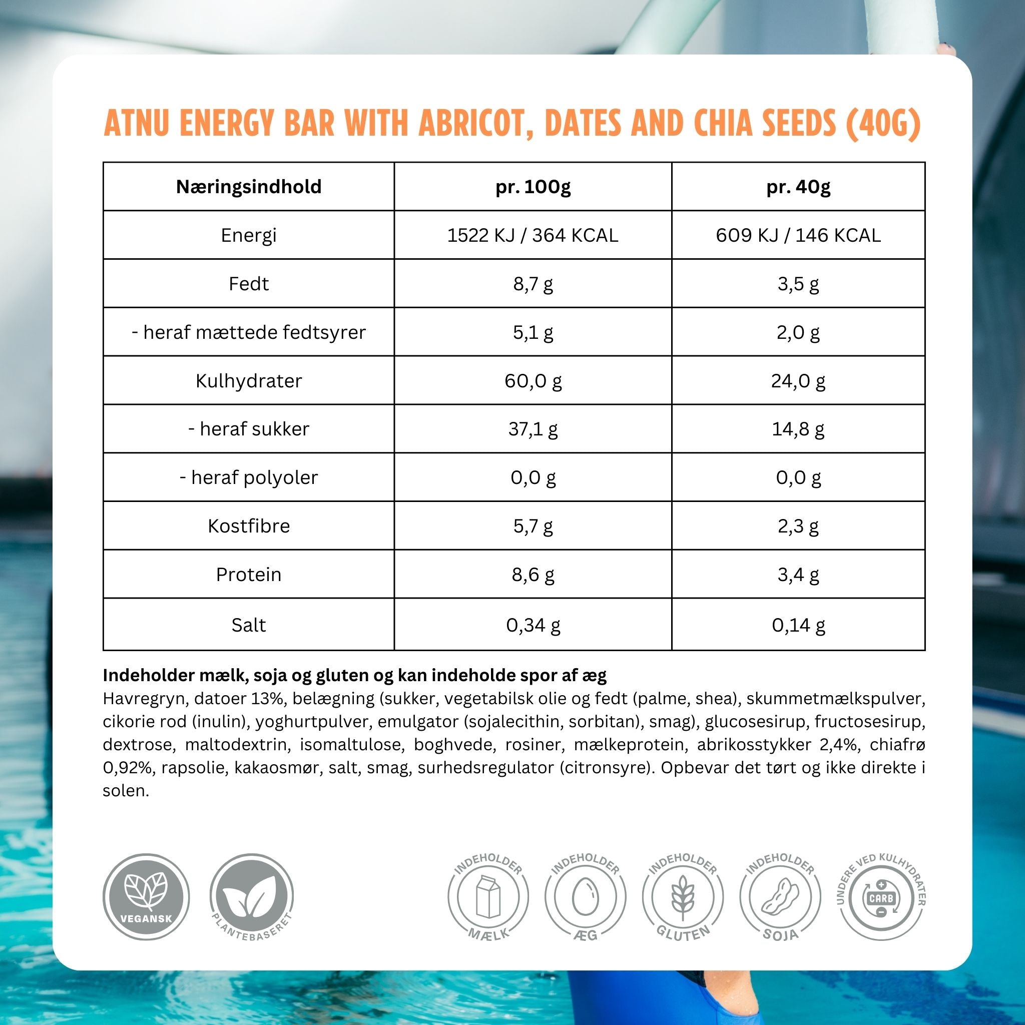 ATNU Energibar Abricot (40g) 12 stk.