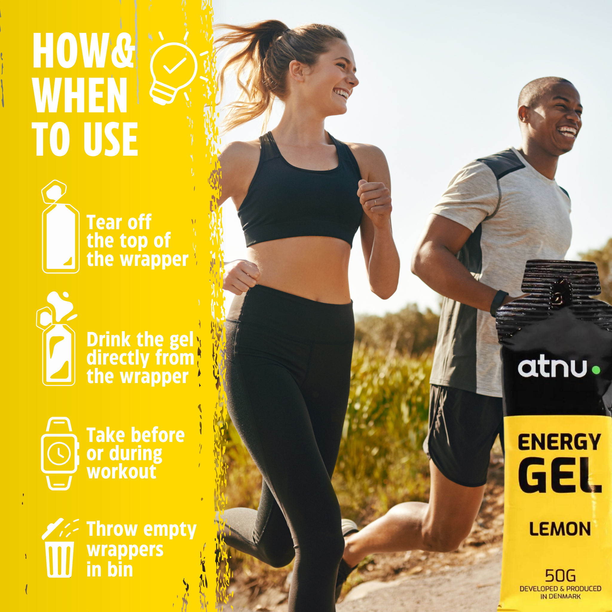 ATNU Energi gel Lemon (50g) DATOVARER