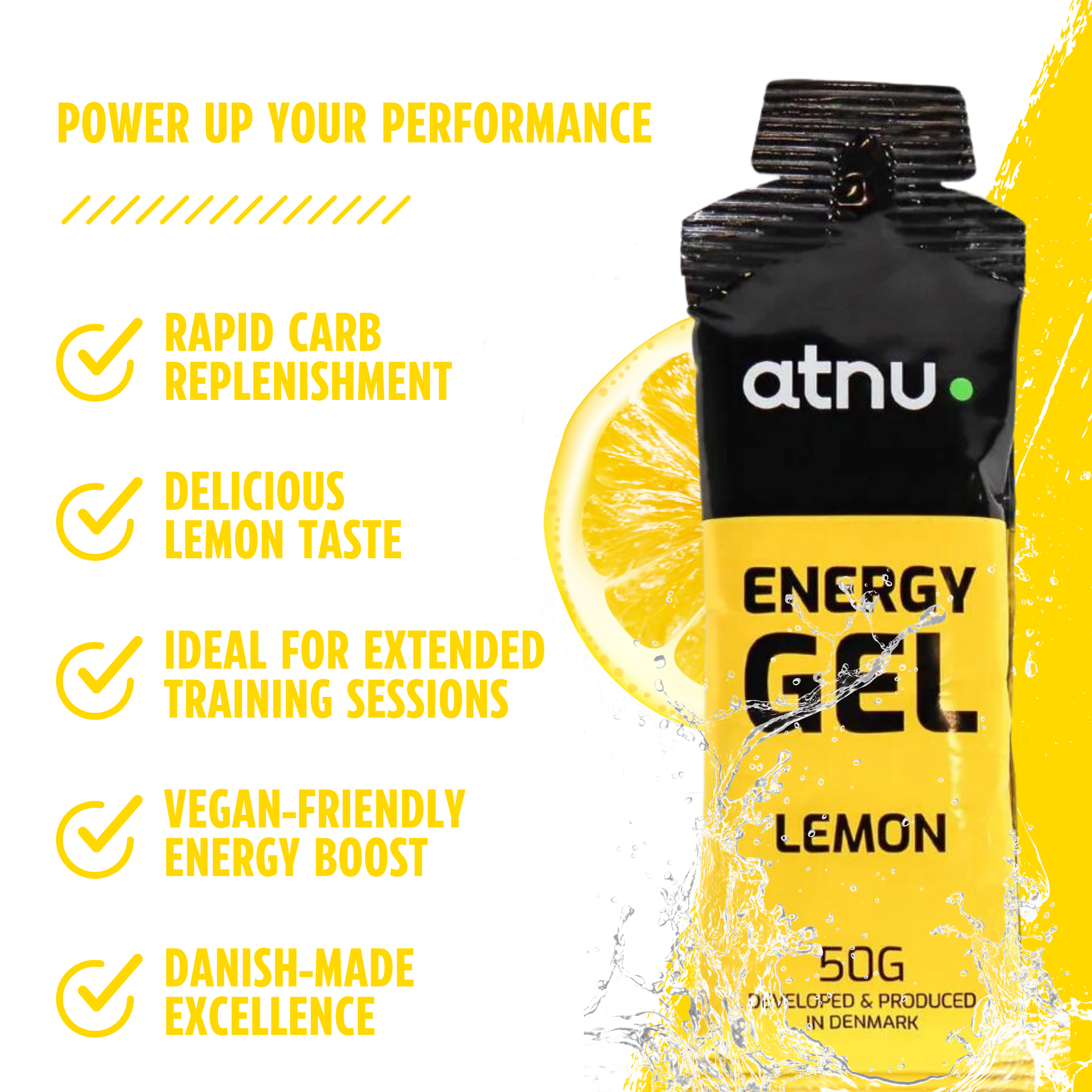 ATNU Energi gel Lemon (50g) DATOVARER