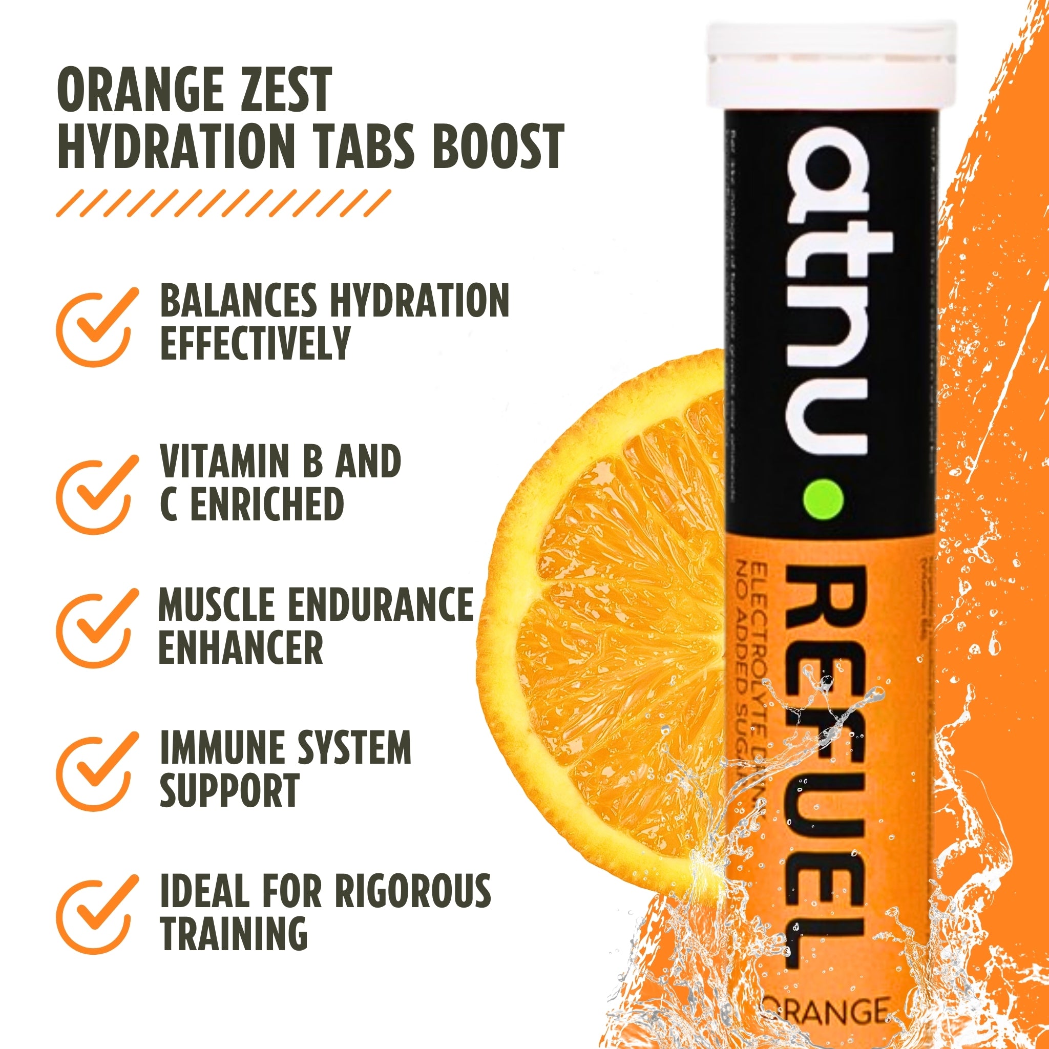 ATNU Refuel Elektrolyttabs Orange (20 tabs) - Benefits