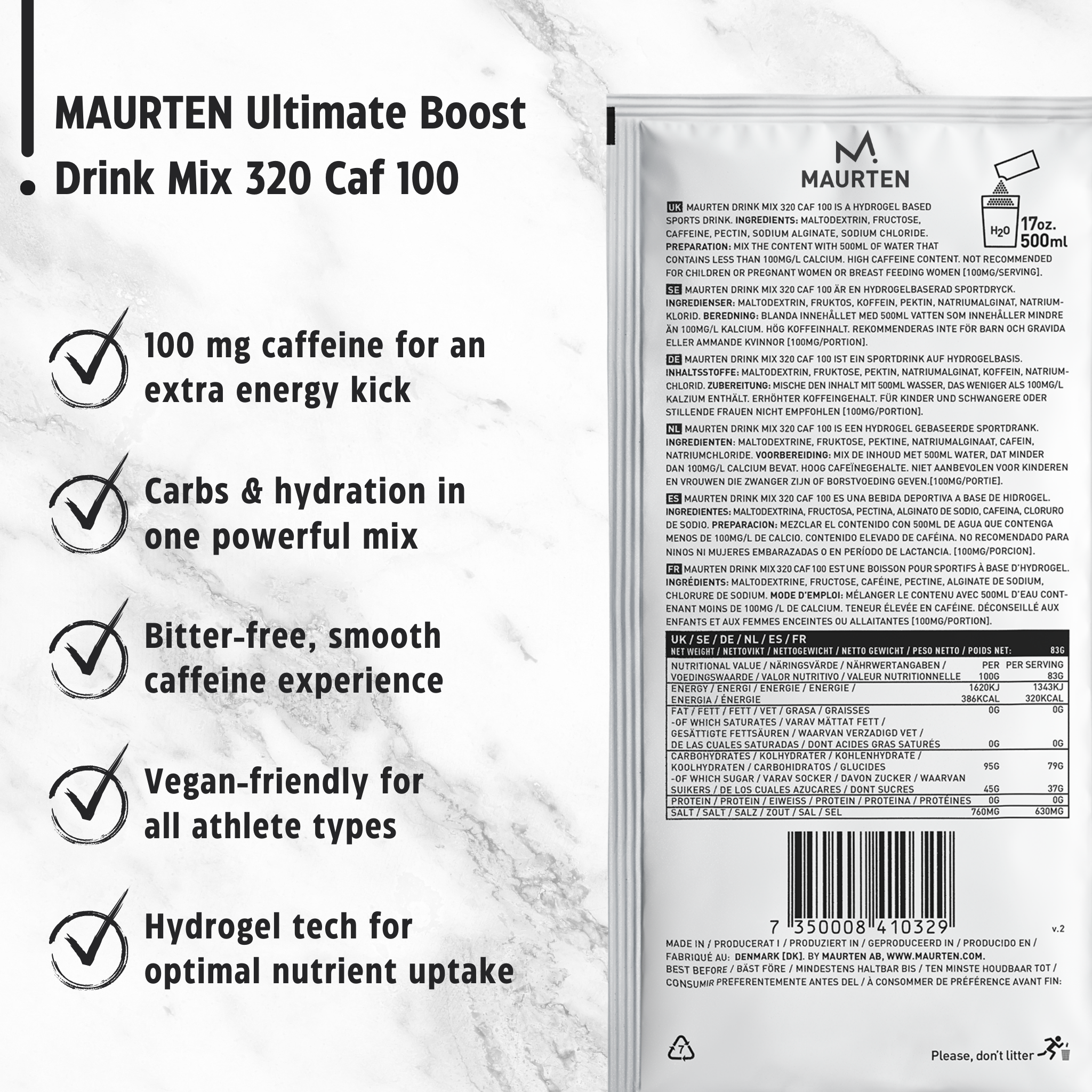 Maurten Energidrik Drink Mix 320 Caf 100 DATOVARE
