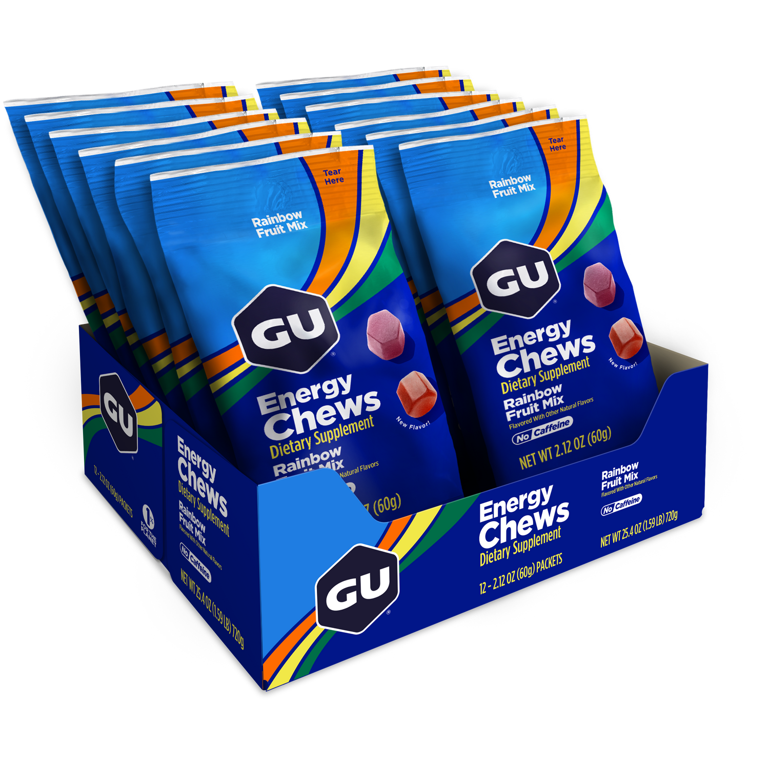 GU Energy Chews Rainbow 12 x 60 g