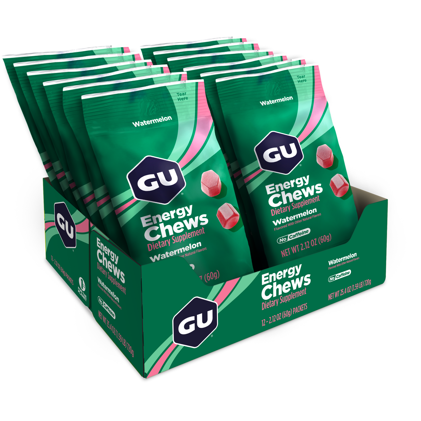 GU Energy Chews Watermelon (12 x 60g)