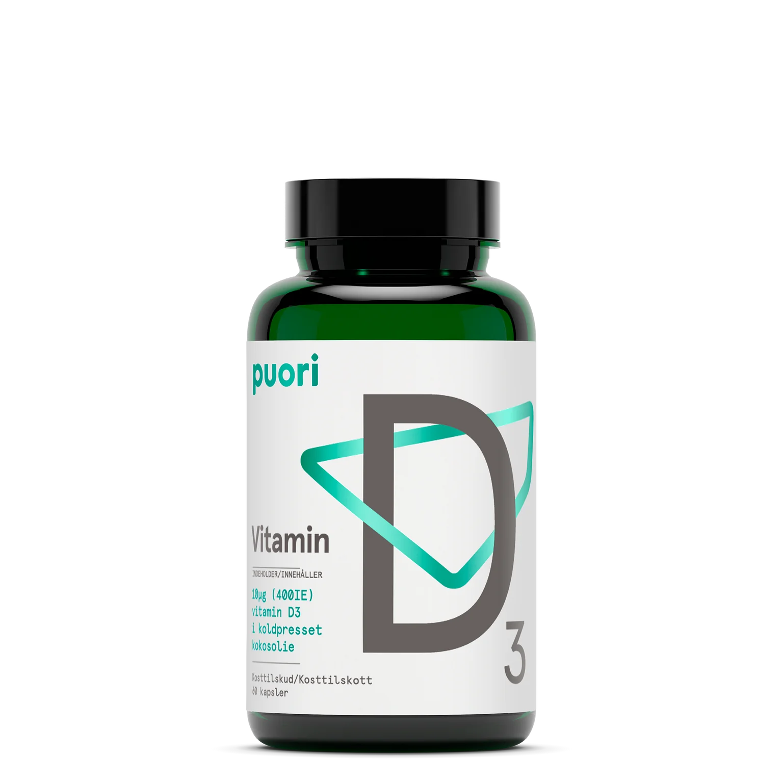Puori Vitamin D3 D-Vitamin 400IE (60 kapsler)
