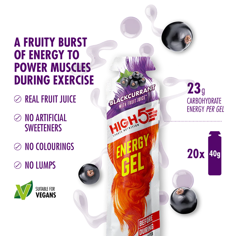 High5 Energigel Blackcurrant 40 g x 20 stk.
