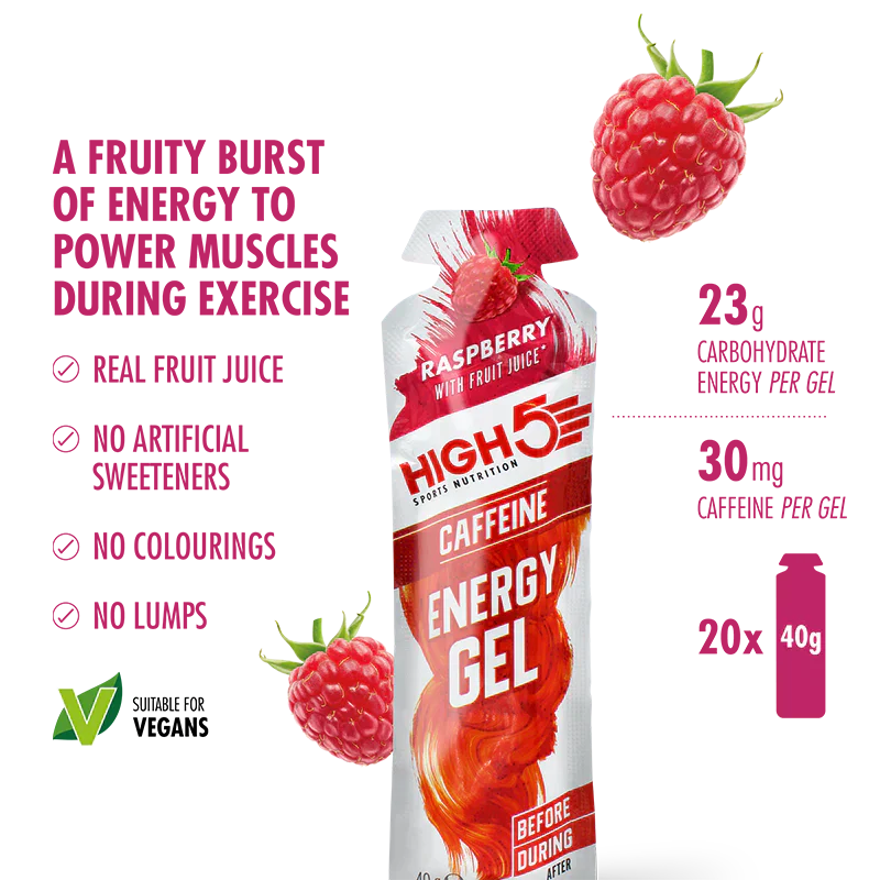 High5 Energigel Caffeine Raspberry 40 g