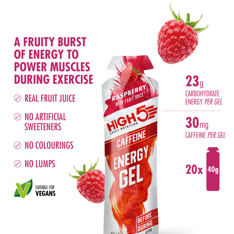 High5 Energi gel Caffeine Raspberry 40 g