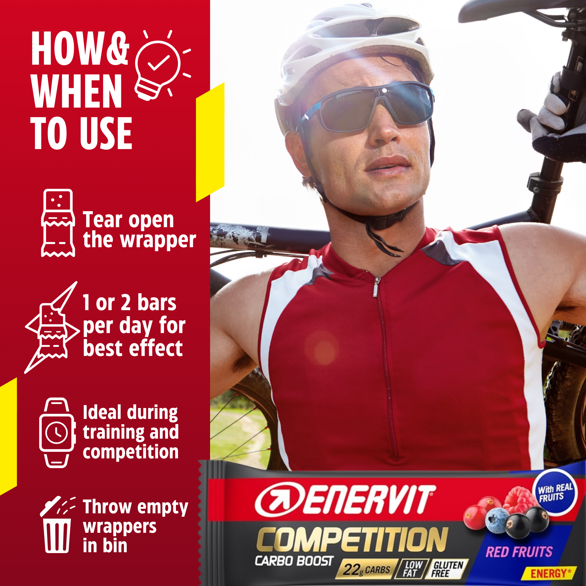 Enervit Sport Competition Energibar Redfruit (25x30g)