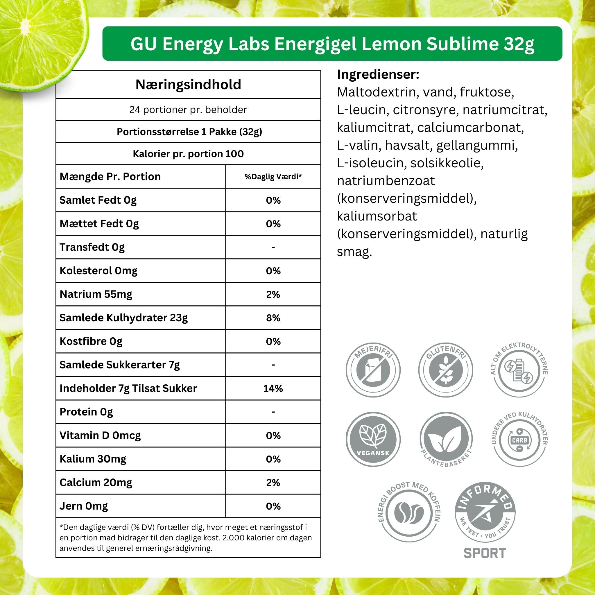 GU Energy Energigel Lemon Sublime 32g - DATOVARE