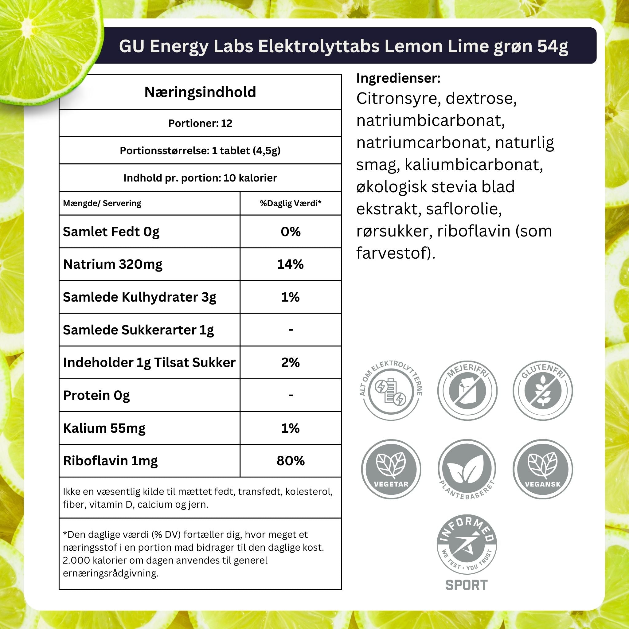 GU Energy Labs Elektrolyttabs Lemon Lime 56 g
