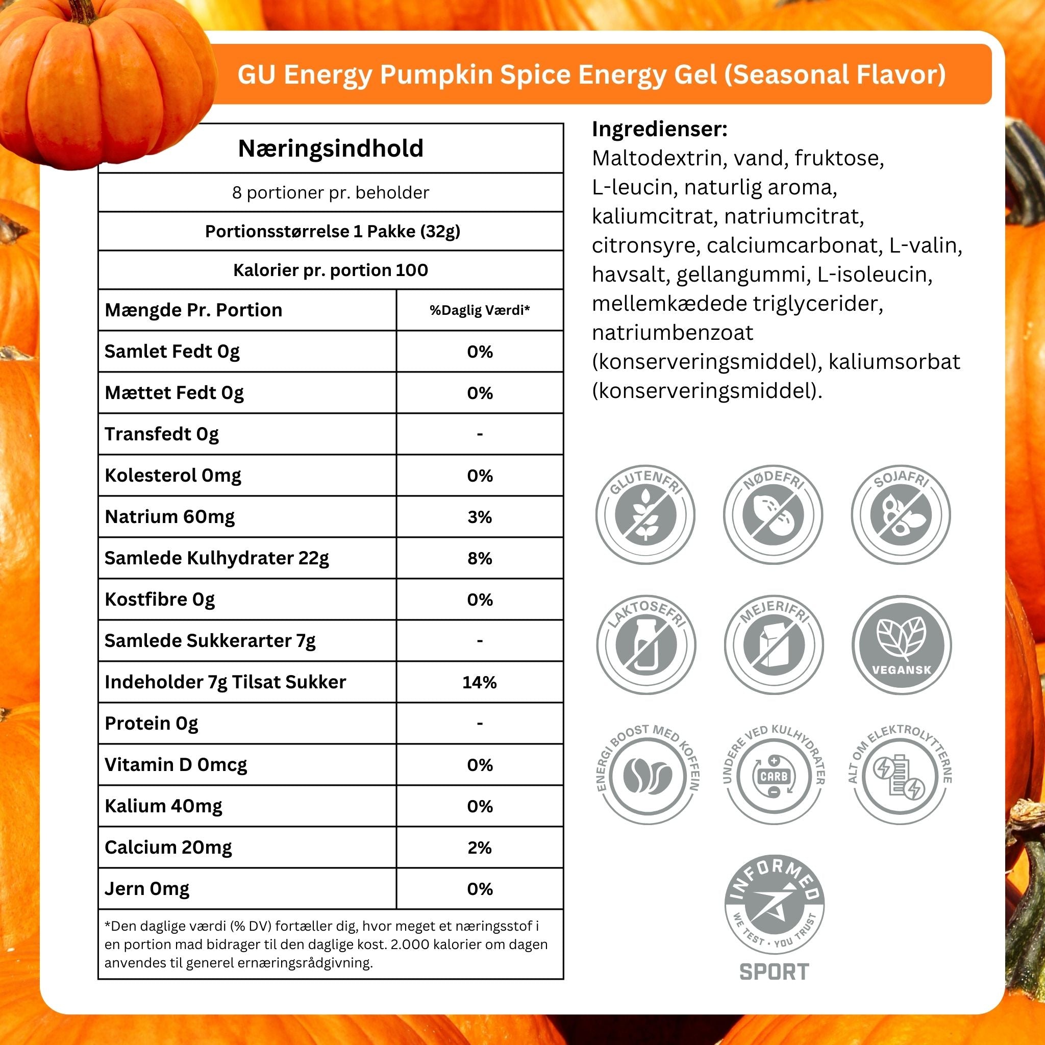 GU Energy Energigel Pumpkin Spice 32g DATOVARE