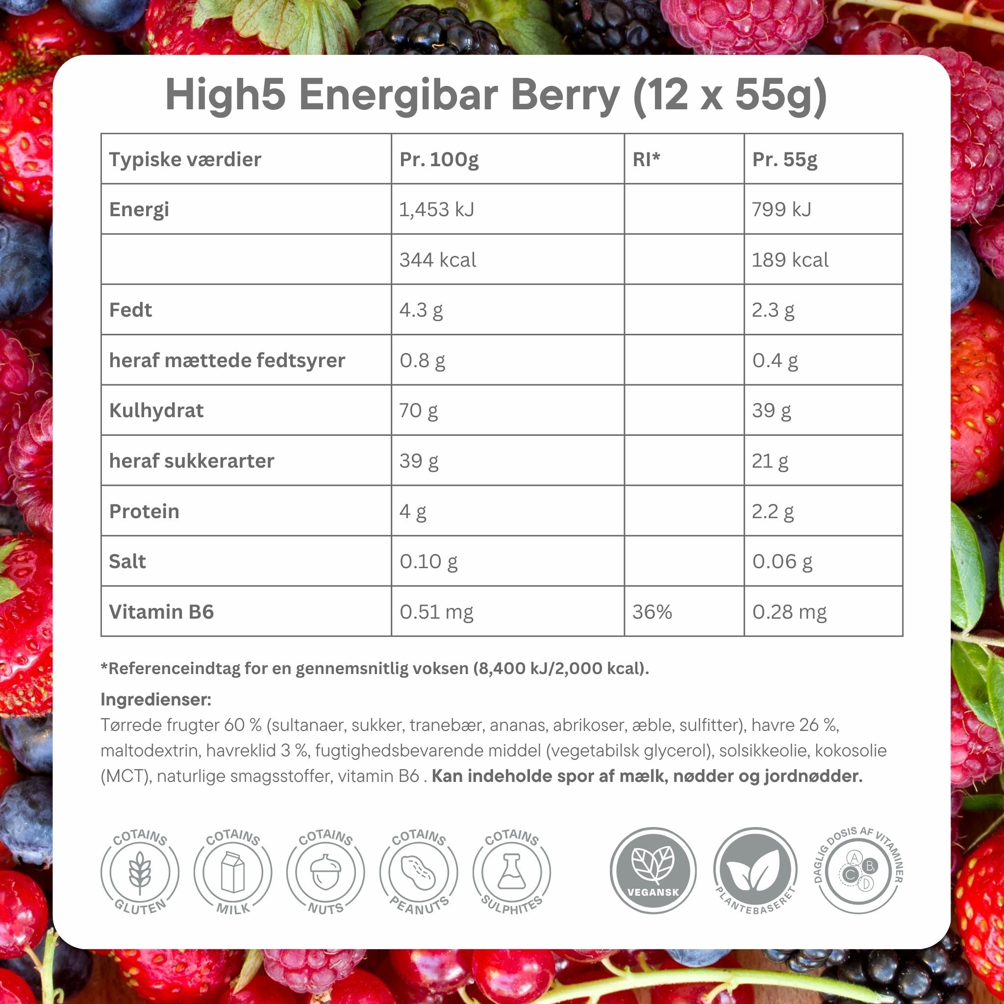 High5 Energibar Berry (12 x 55g) - Datovare