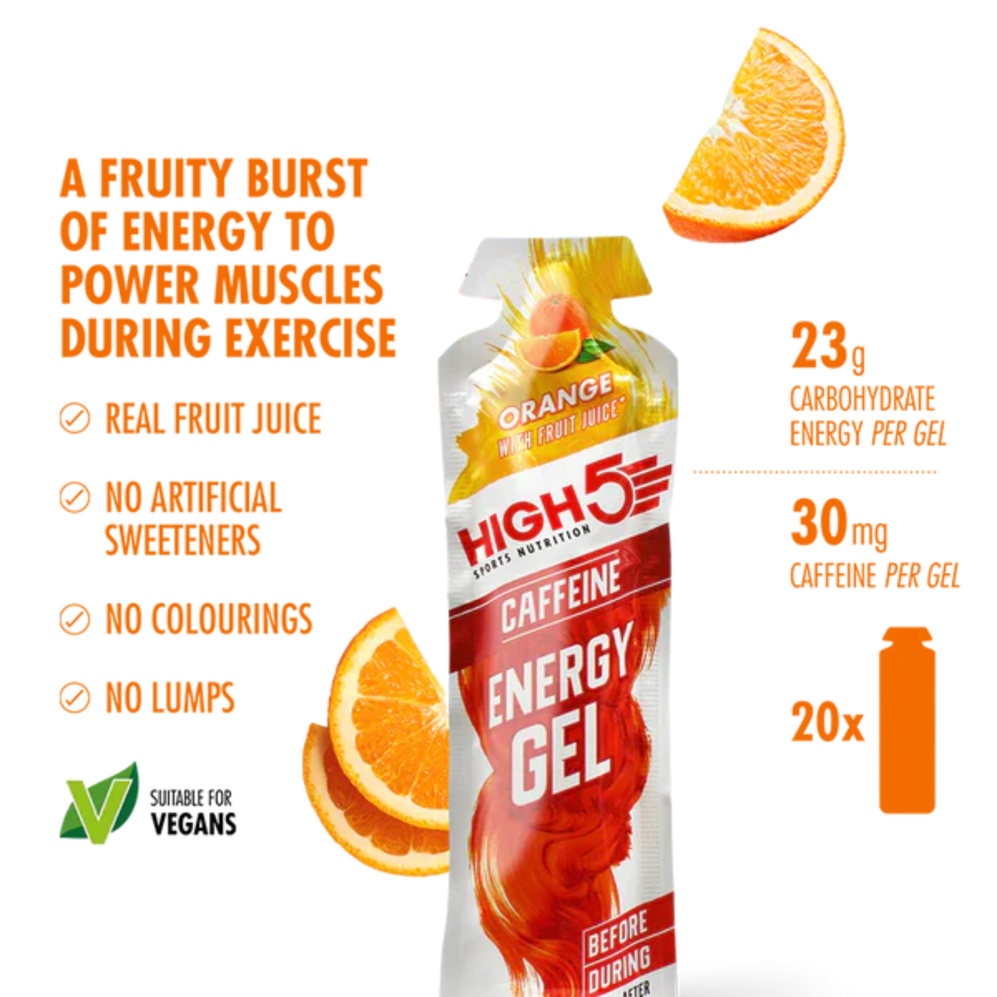 High5 Energigel Caffeine Orange (20x40g) DATOVARE