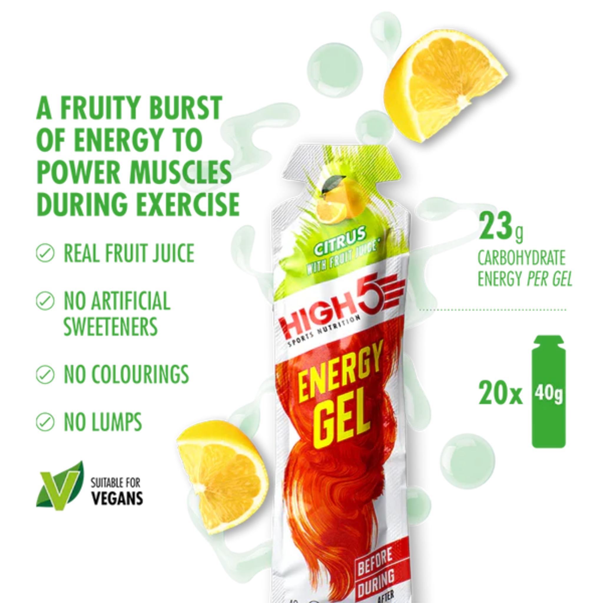 High5 Energigel Citrus 40 g x 20 stk.