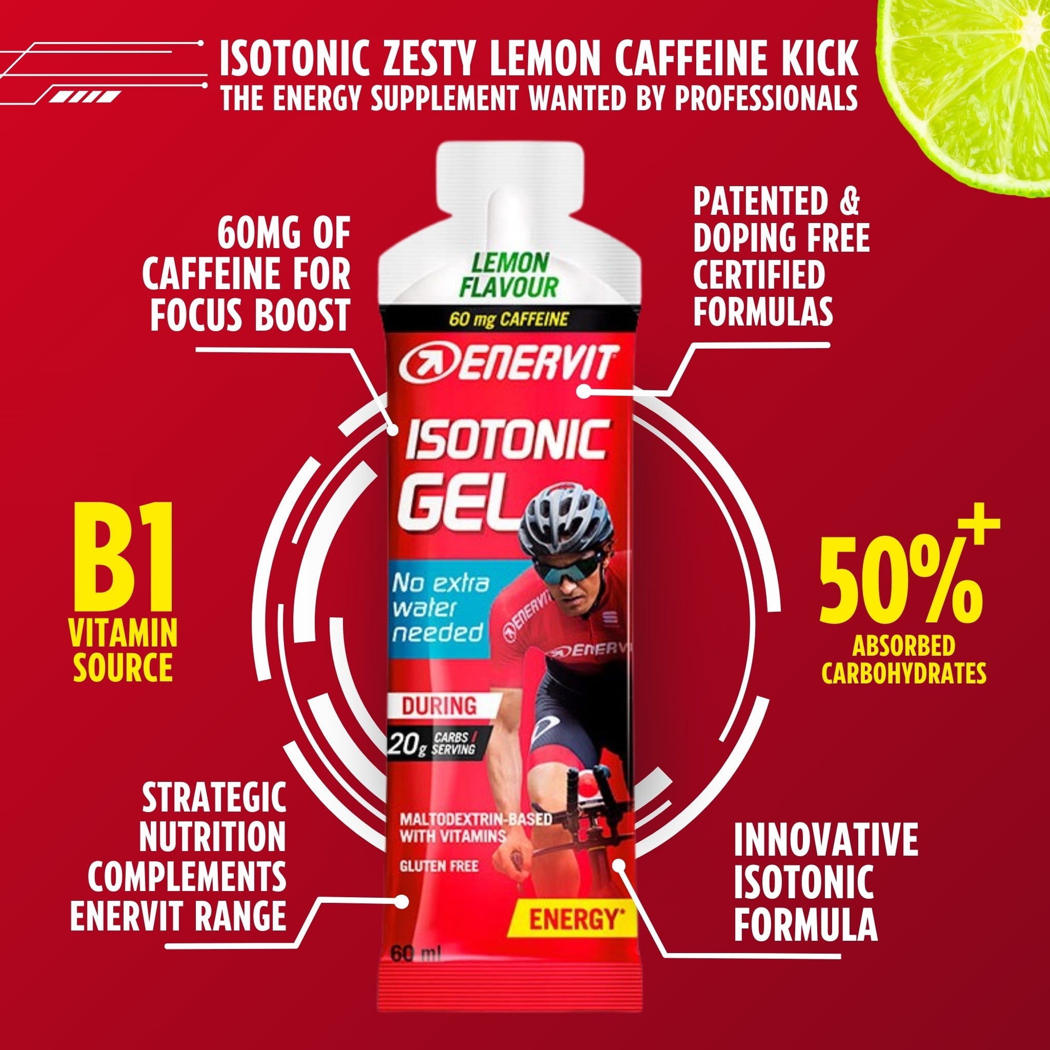 Isotonic Gel with Caffeine Lemon (60ml) - Benefits