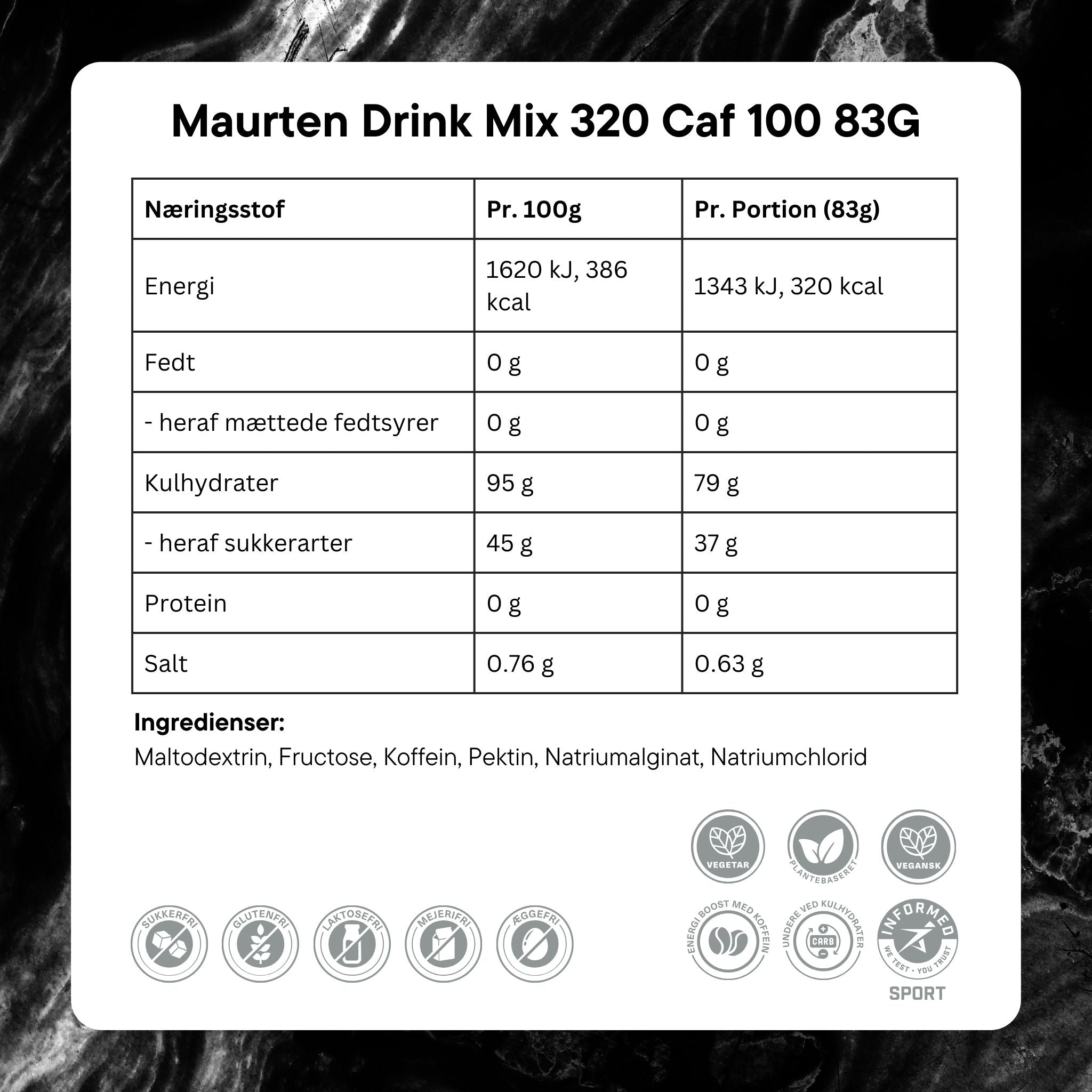 Maurten Energidrik Drink Mix 320 Caf 100 DATOVARE