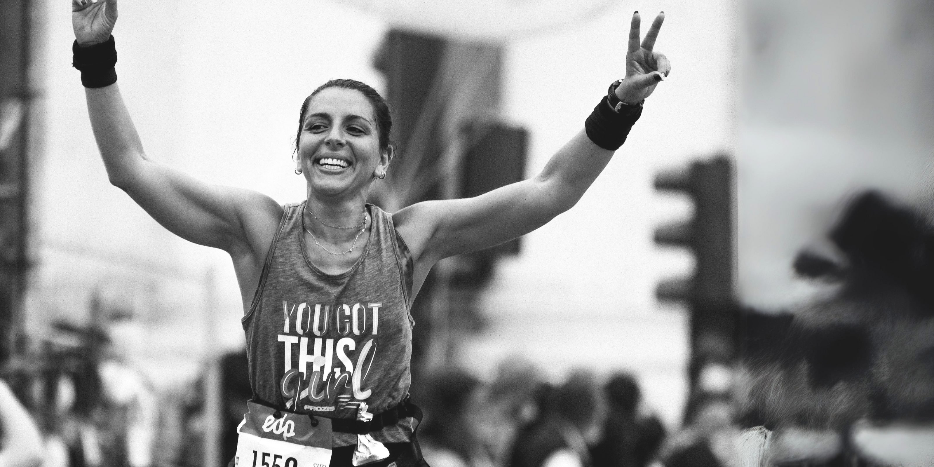 Women Running, Happy, Finish Line, Gel, Drinking, Chews