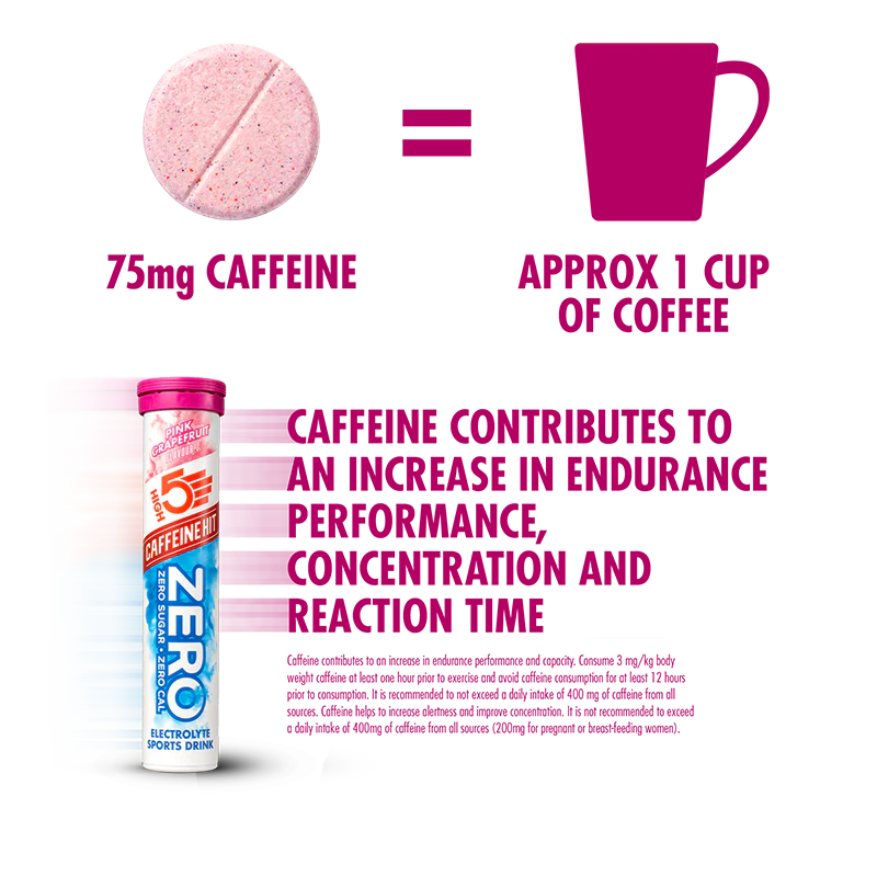 High5 Elektrolyttabs ZERO Pink Grapefruit Caffeine Hit (20 tabs)