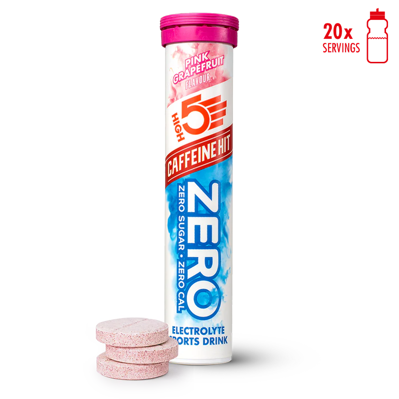 High5 Elektrolyttabs ZERO Pink Grapefruit Caff (8x20 tabs) Datovare