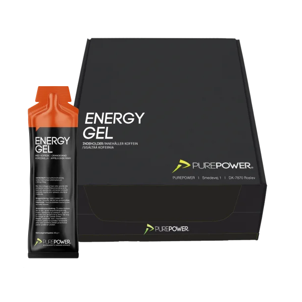 PurePower Energigel Orange med Koffein (60g) Box med 12 stk.