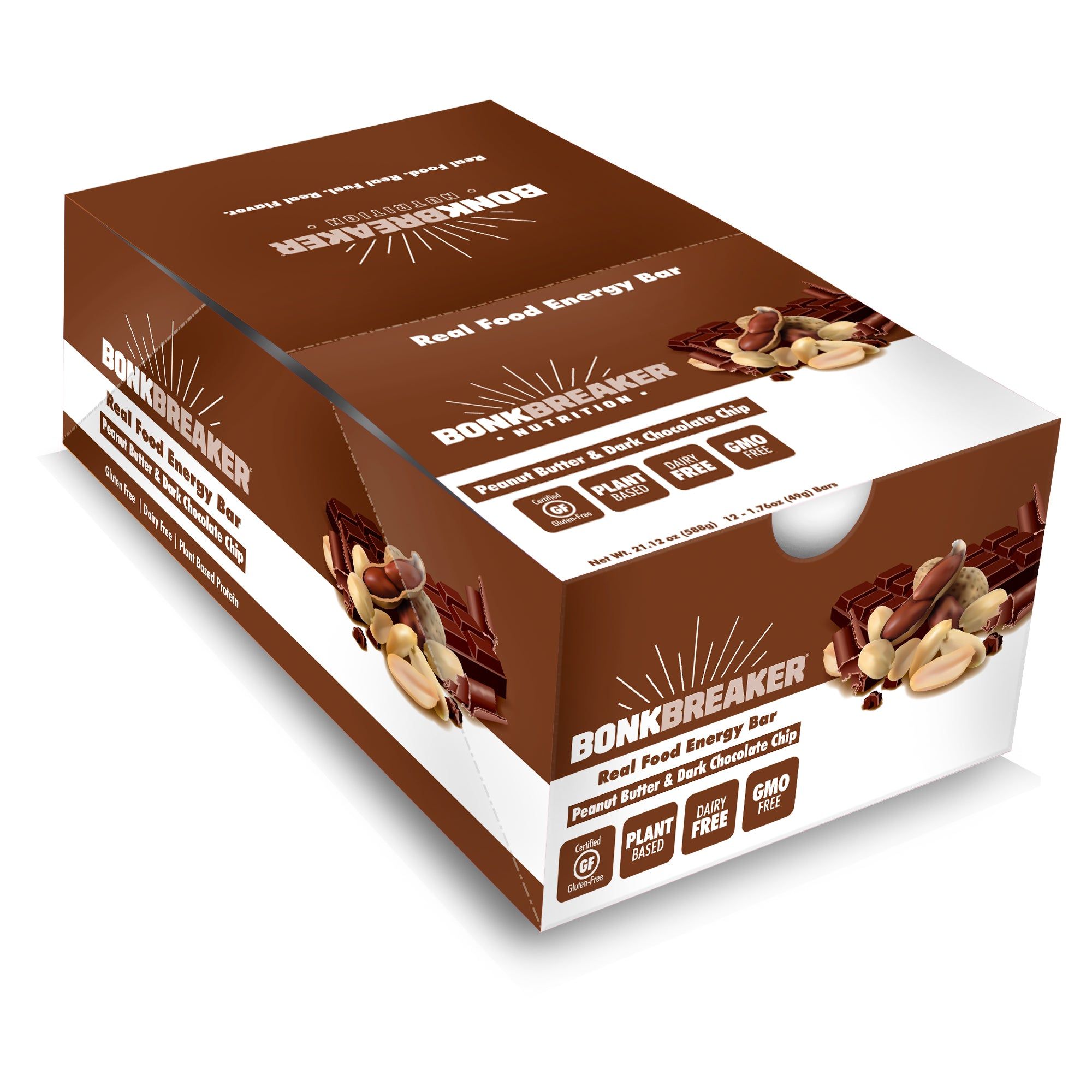 Bonk Breaker Energibar Peanut Butter & Chocolate Chip (12x49g) - DATOVARE