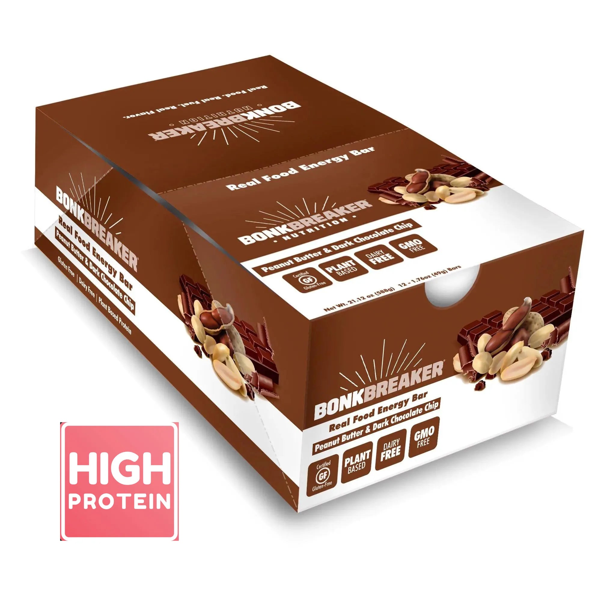Bonk Breaker Energibar Peanut Butter & Chocolate Chip (12 x 49g) - DATOVARE