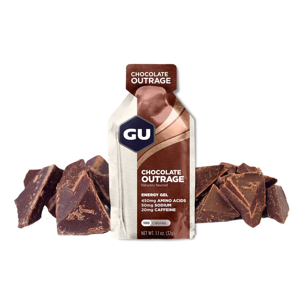 GU Energy Energi gel Chocolate Outrage med koffein (24x32g)