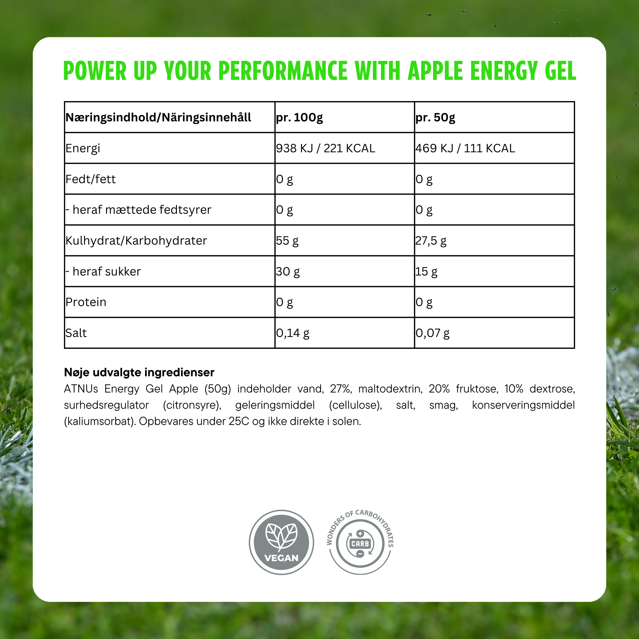 ATNU Energi gel Apple (15x50g)