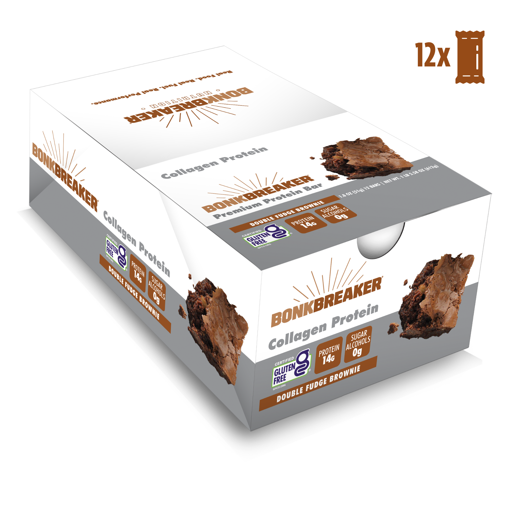 Bonk Breaker Proteinbar Collagen Double Fudge Brownie 51 g (12 pack) DATOVARE