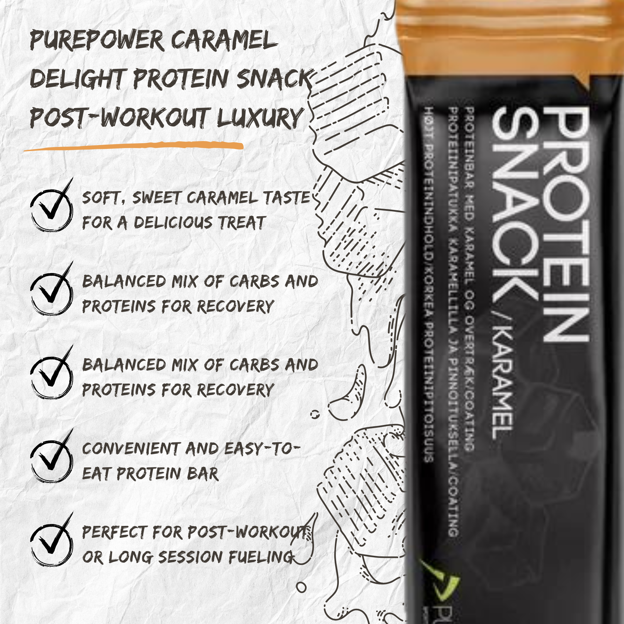 PurePower Proteinbar Caramel Chocolate coated 40g