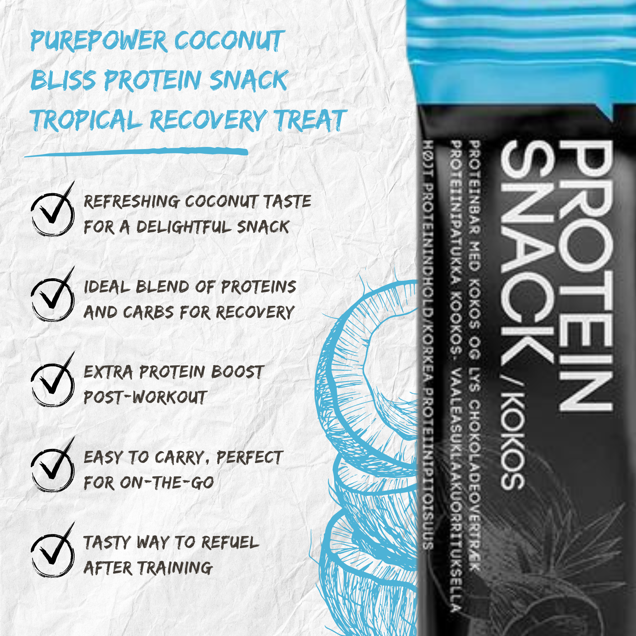 PurePower Proteinbar Coconut Chocolate coated 40 g