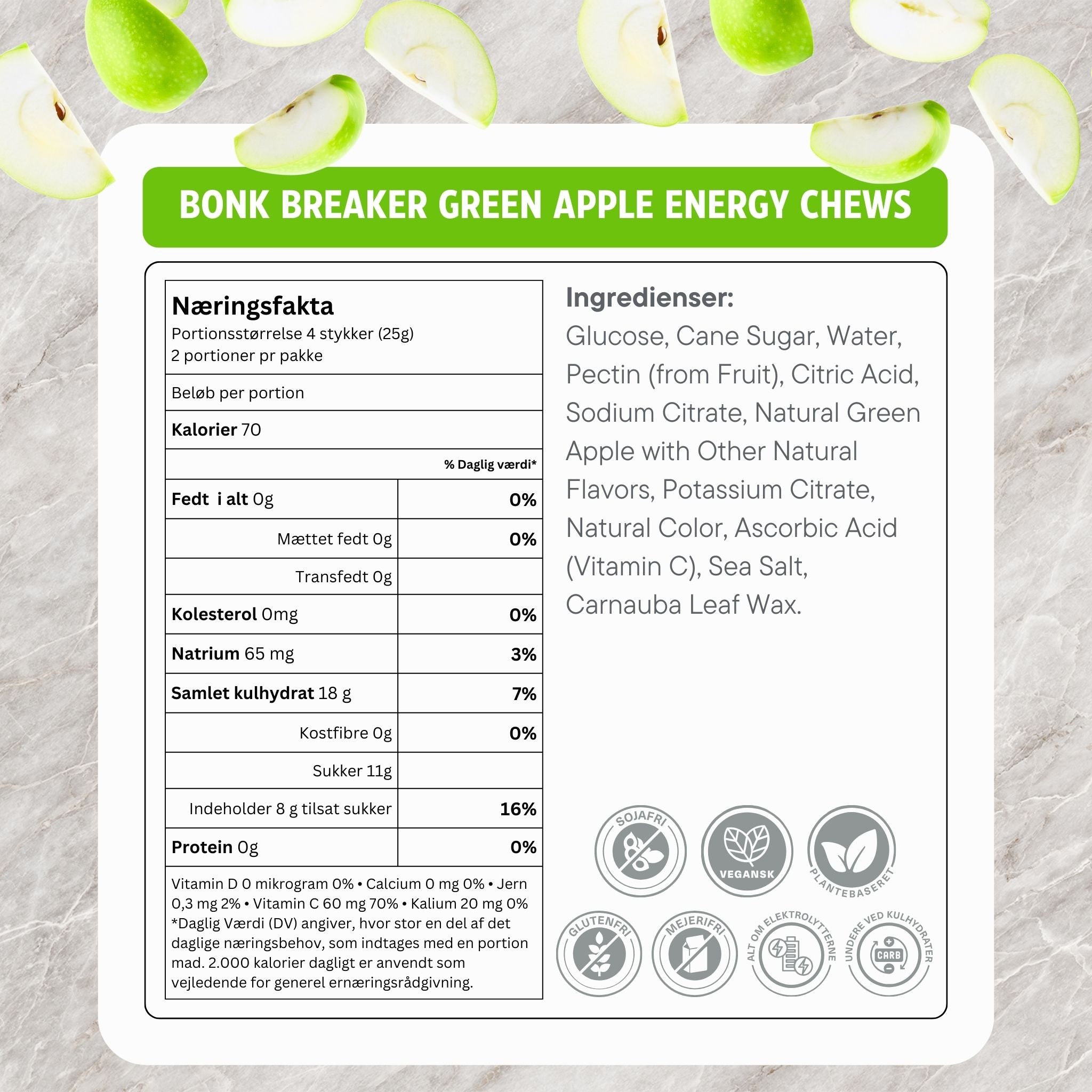 Bonk Breaker Energy Chews Green Apple (10 x 50g)