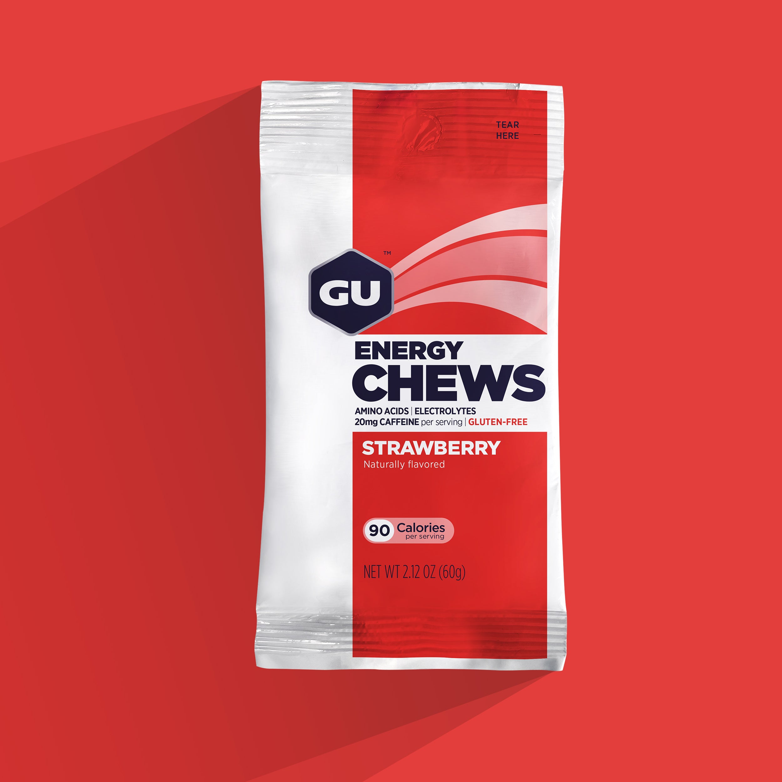 GU Energy Chews Strawberry med Koffein (30g)