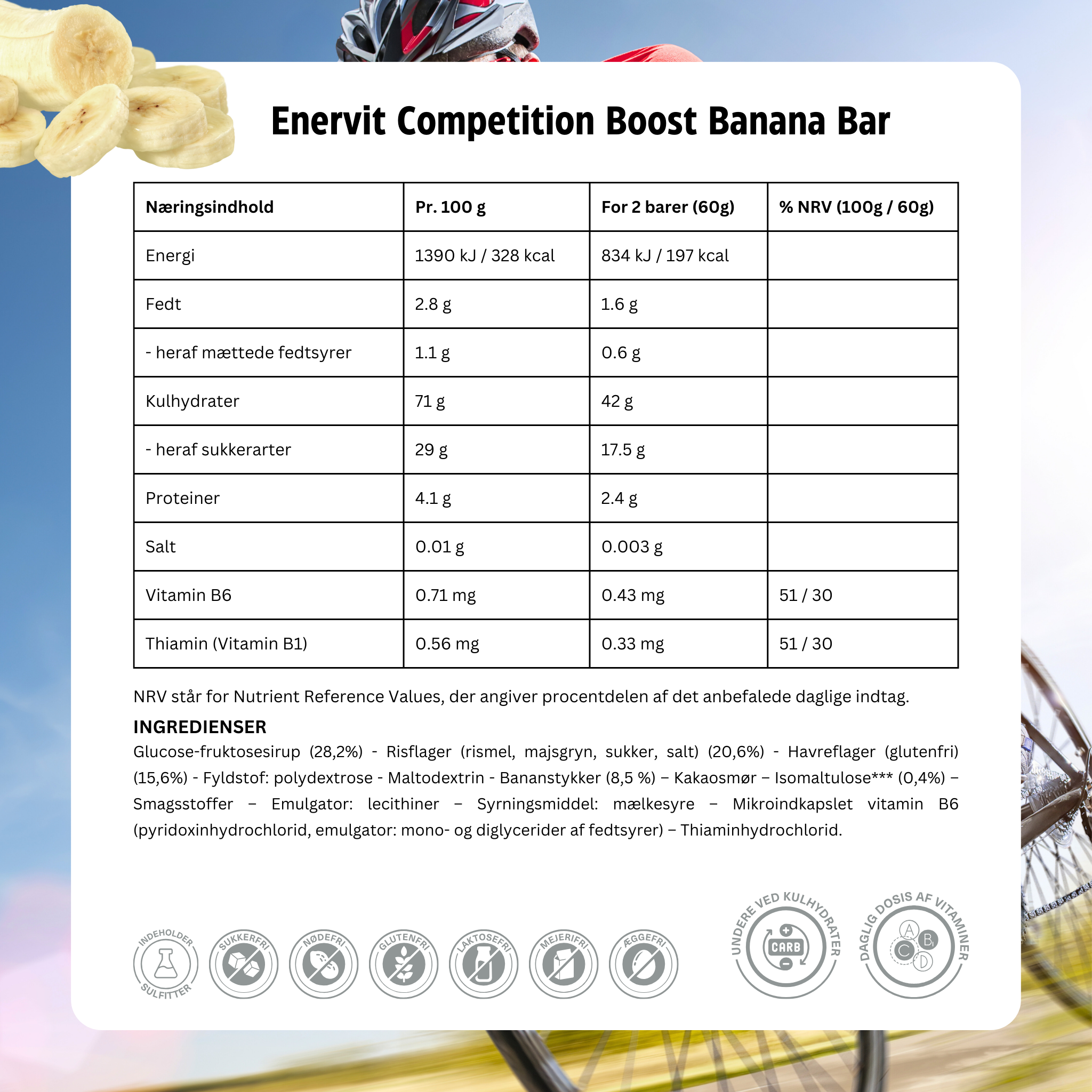 Enervit Energibar Sport Competition Banan/vanilje (25x30g)