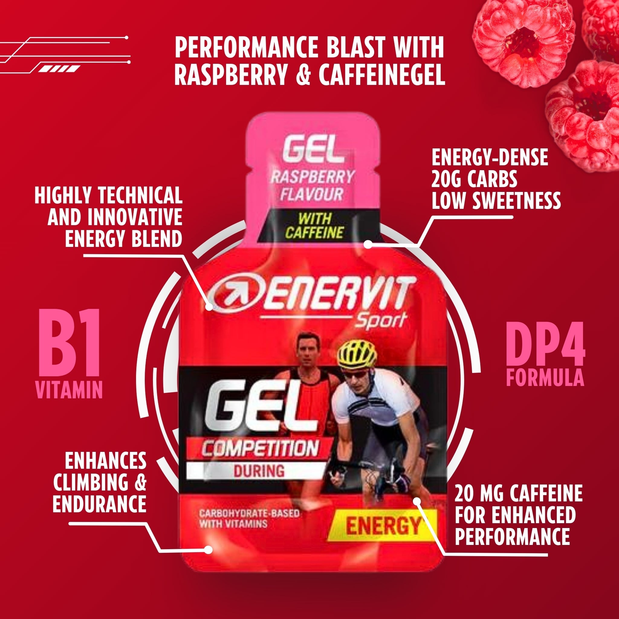 Enervit Energy Raspberry with Caffeine Gel 25ml - Benefits