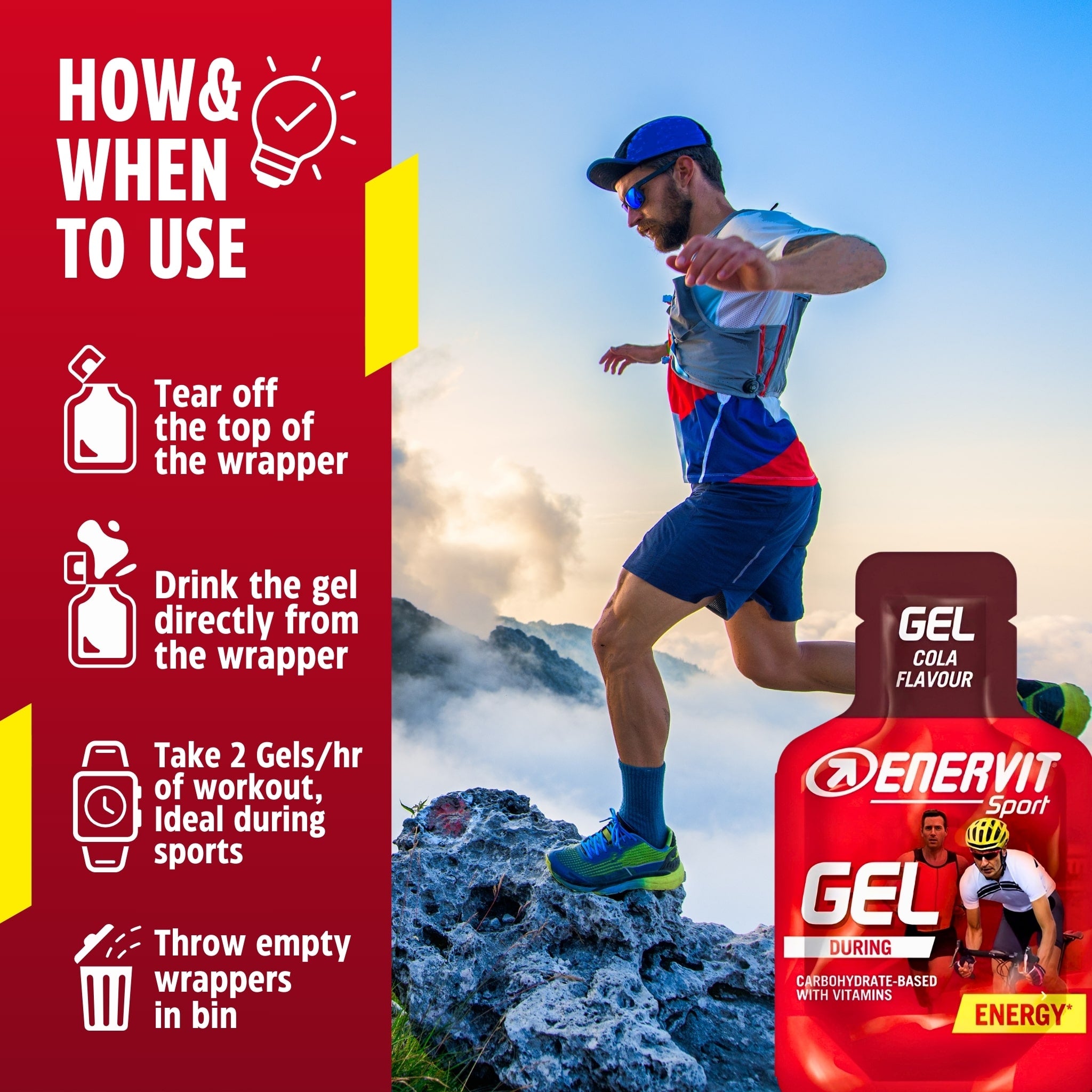 Enervit Sport Energy Gel Cola 25ml - Instructions