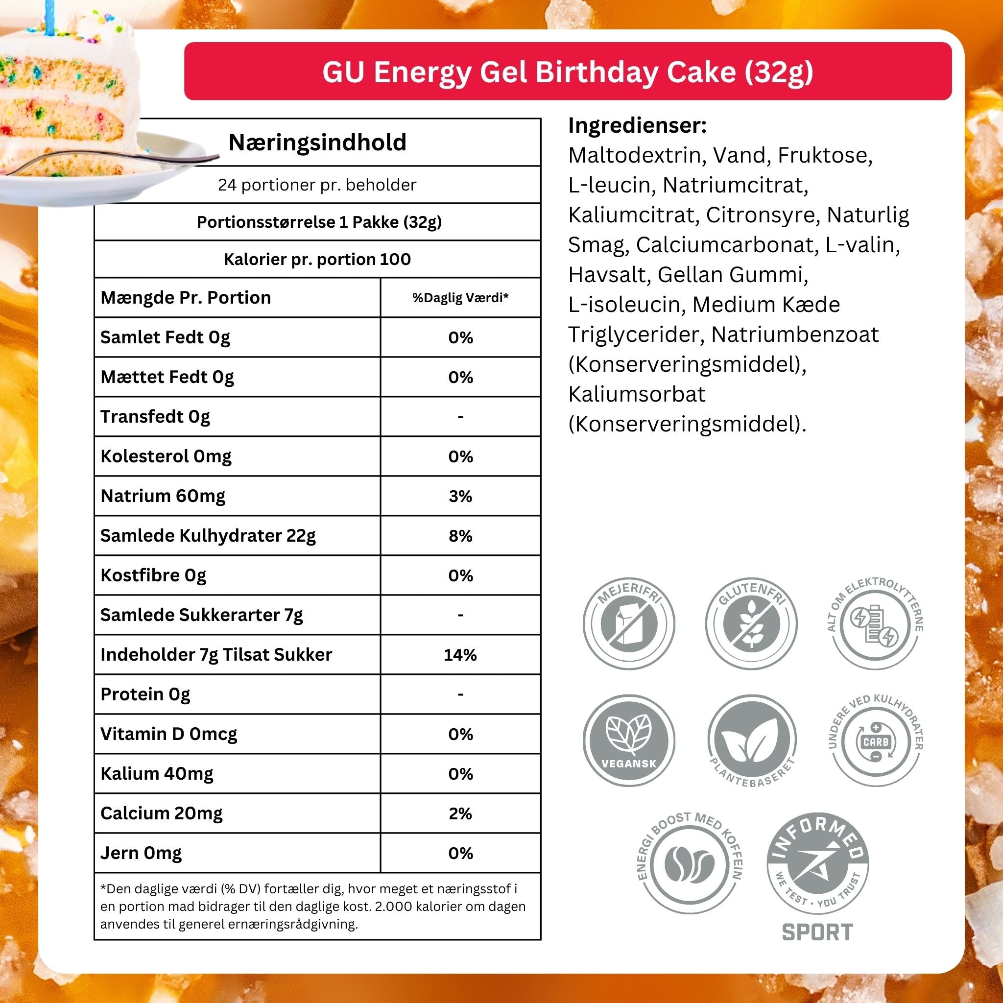 GU Energy Energigel Birthday Cake 32 g