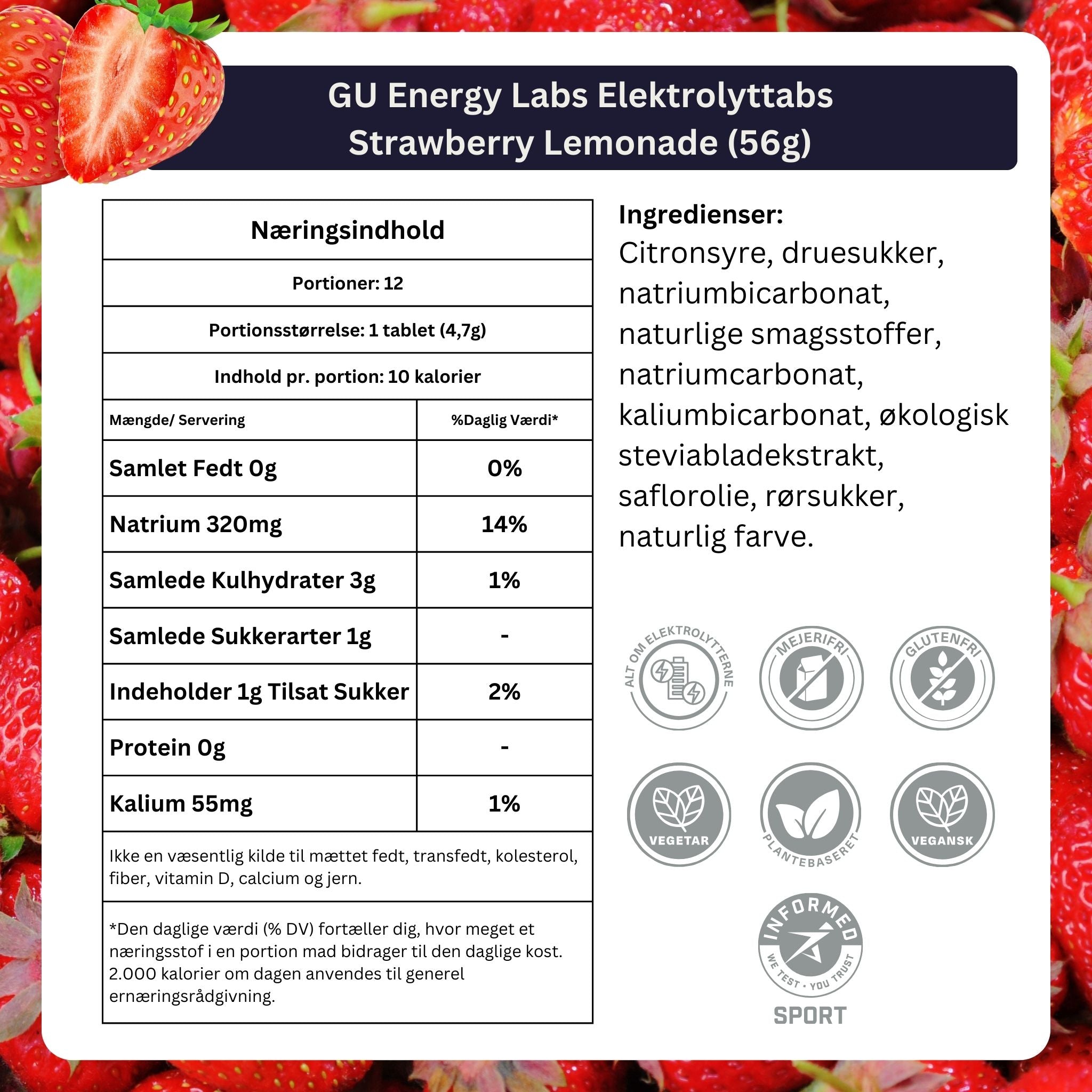 GU Energy Labs Elektrolyttabs Hydration Strawberry Lemonade (8 pack)