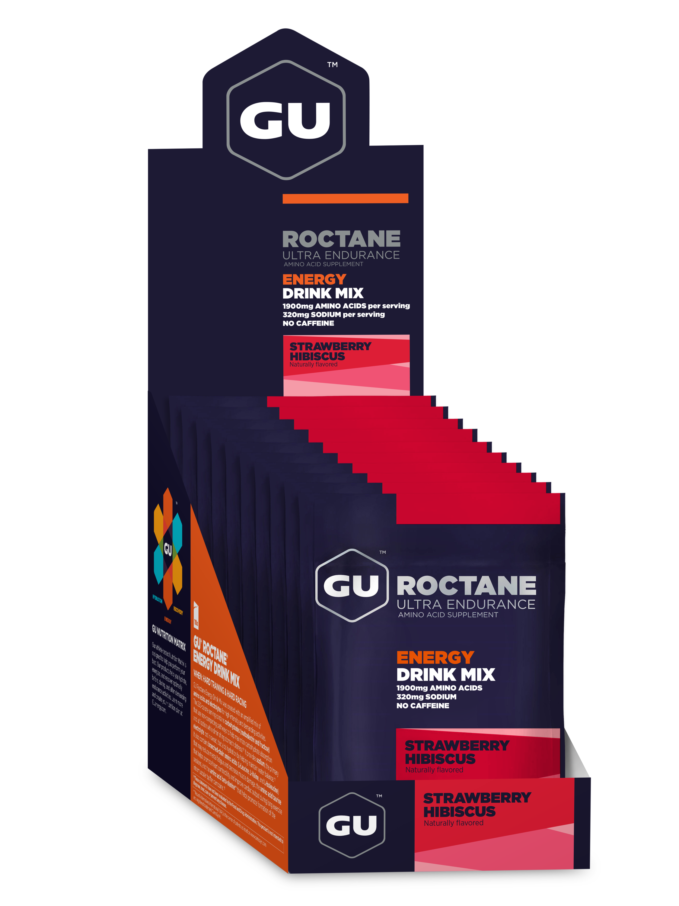 GU Energy Drink Roctane Strawberry Hibiscus (10x65g)