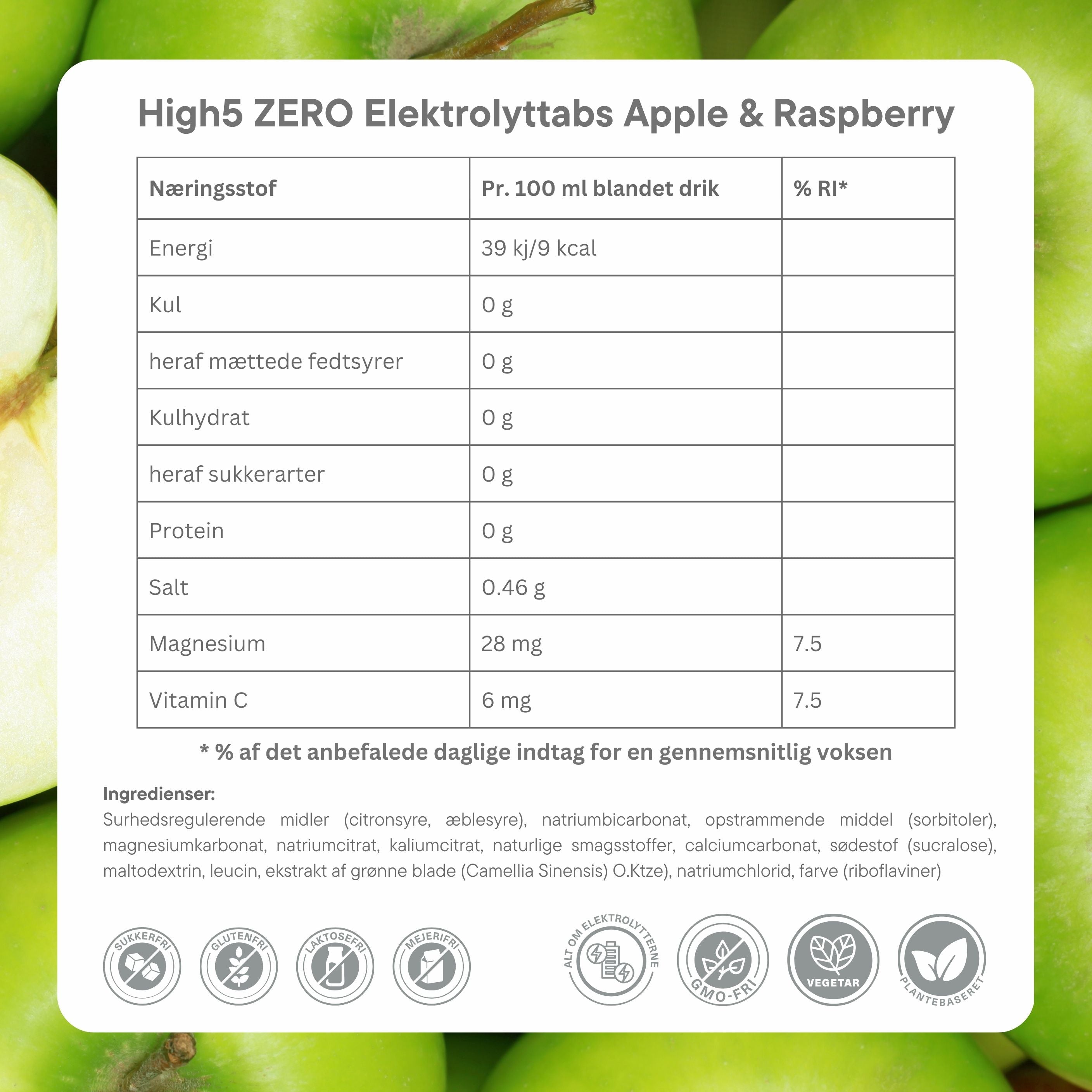 High5 Elektrolyttabs ZERO Apple & Raspberry (8x20 tabs)