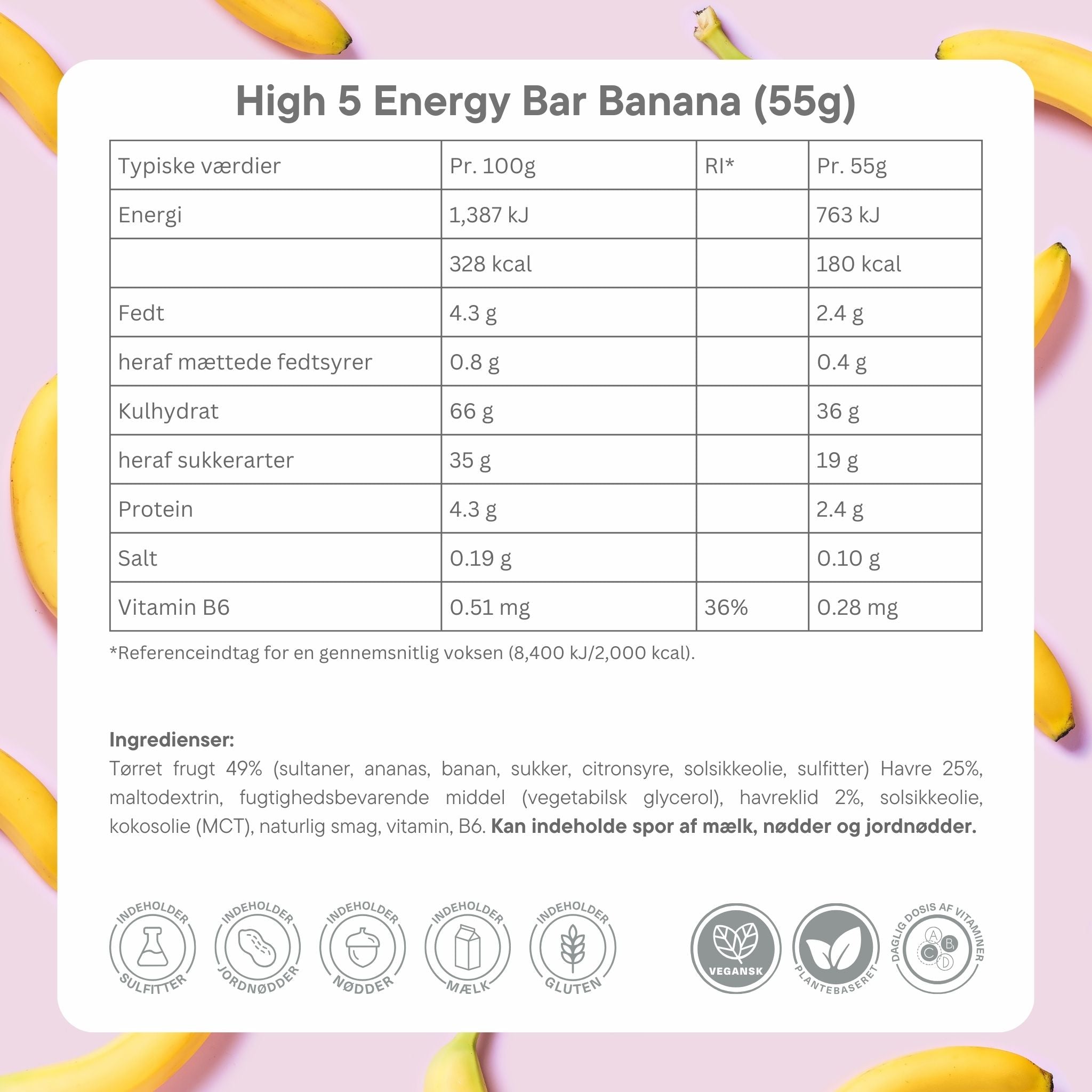 High5 Energibar Banana (12 x 55g)