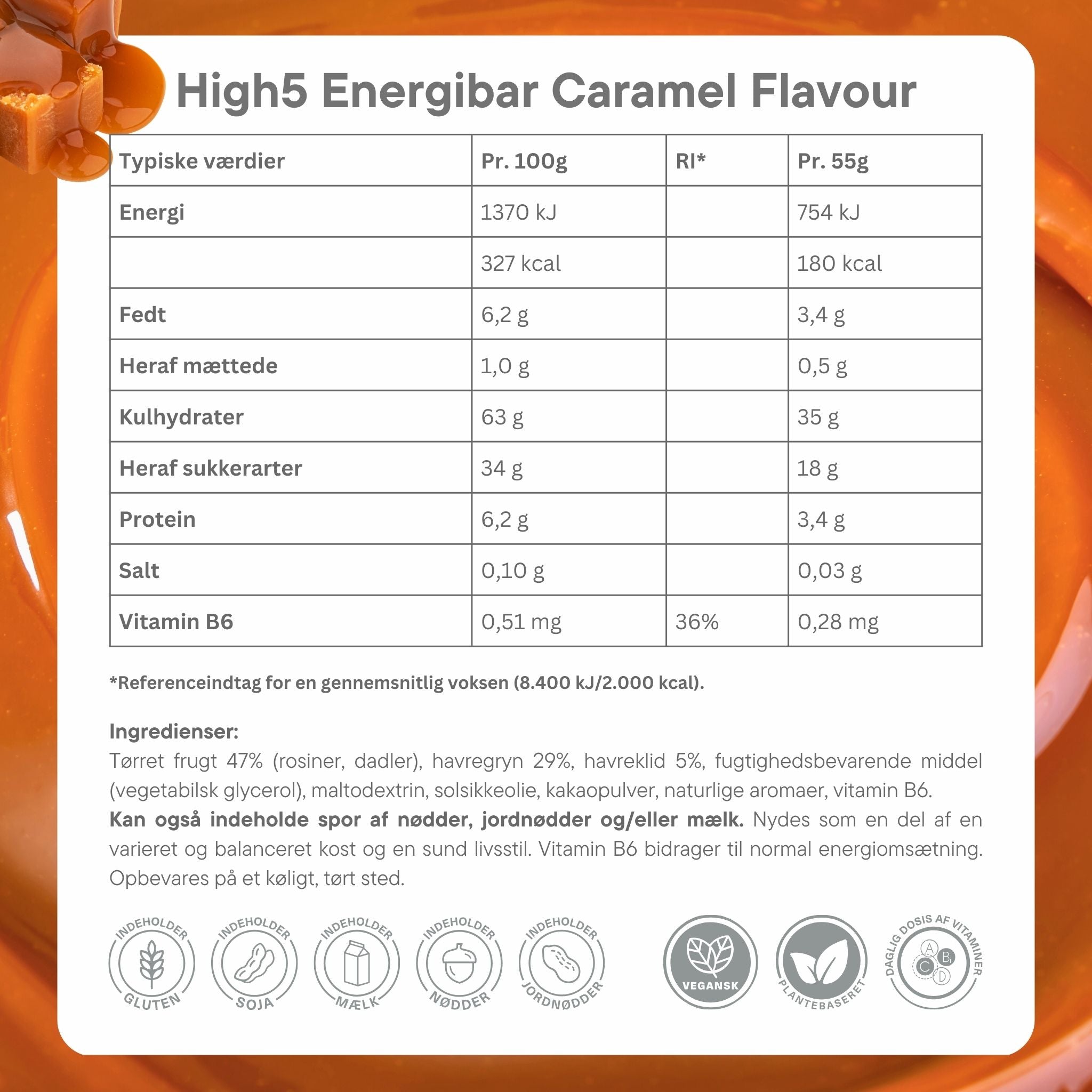 High5 Energibar Karamel (12 x 55g)