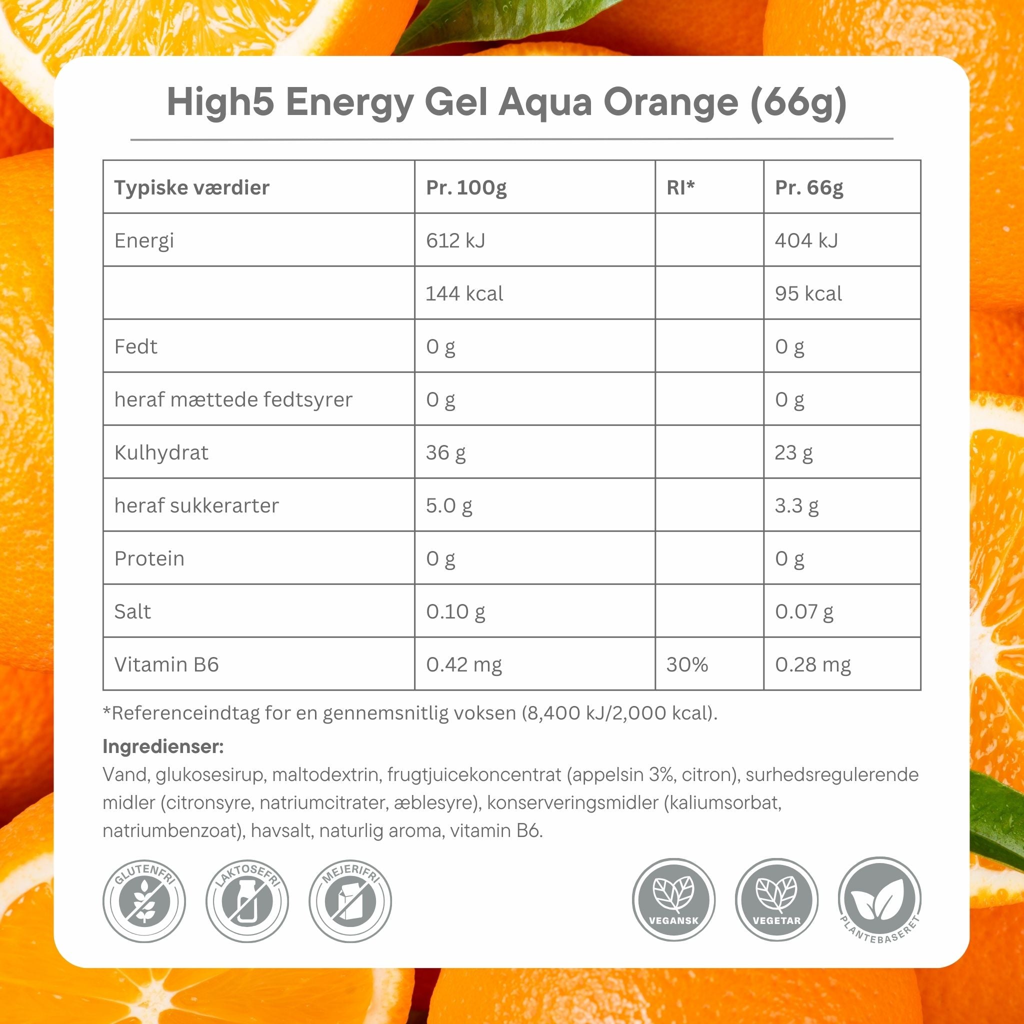 High5 Energigel Aqua Orange 66g DATOVARE
