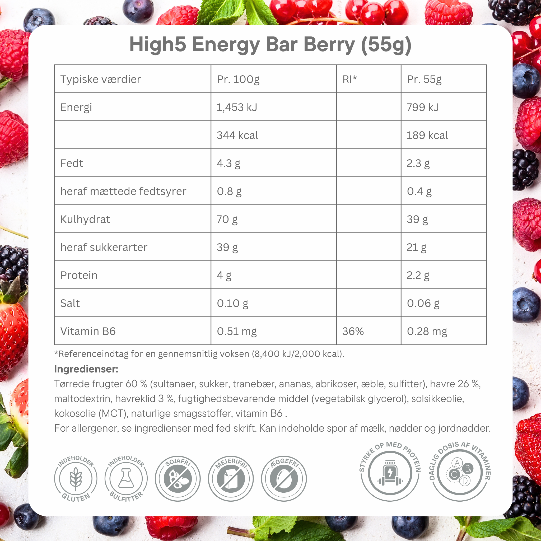 High5 Energibar Berry (12 x 55g)
