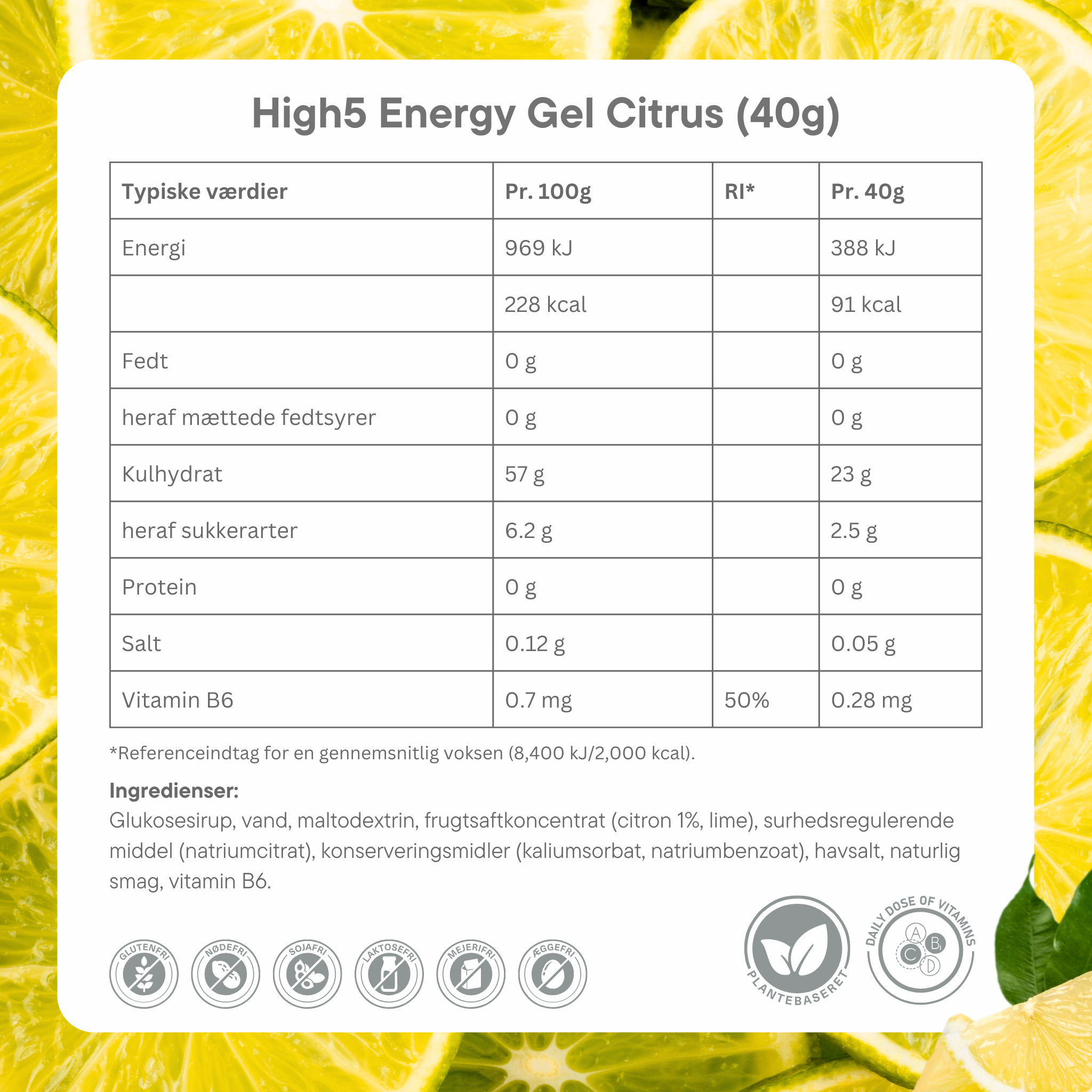 High5 Energigel Citrus 40 g x 20 stk.